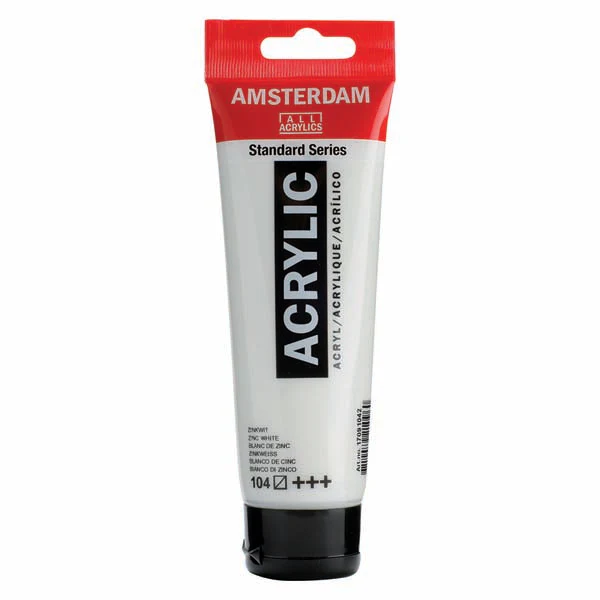 Amsterdam Acrylic Paint, 120ml - 104 - Zinc White
