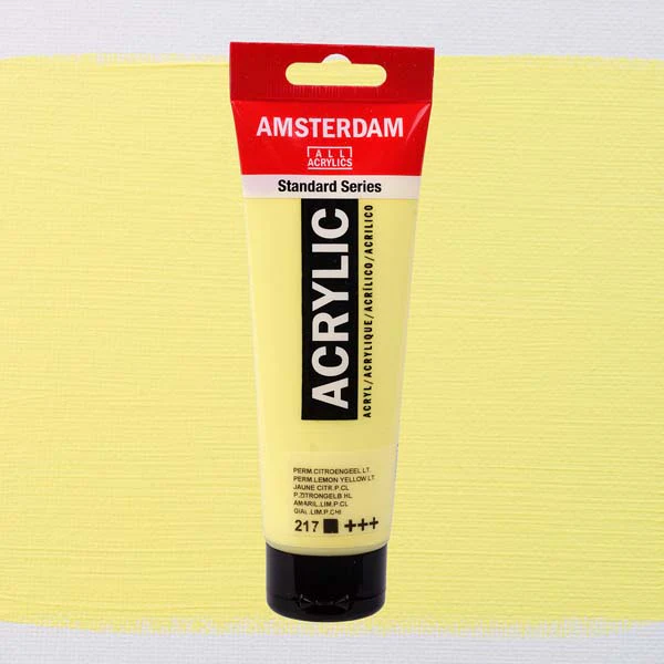 Amsterdam Acrylic Paint, 120ml - 217 - Perm. Yellow Light - Image 3