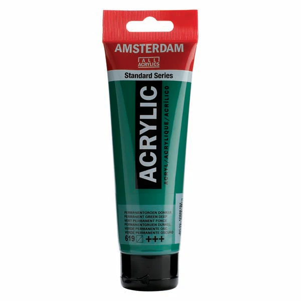 Amsterdam Acrylic Paint, 120ml - 619 - Perm.Green Dp