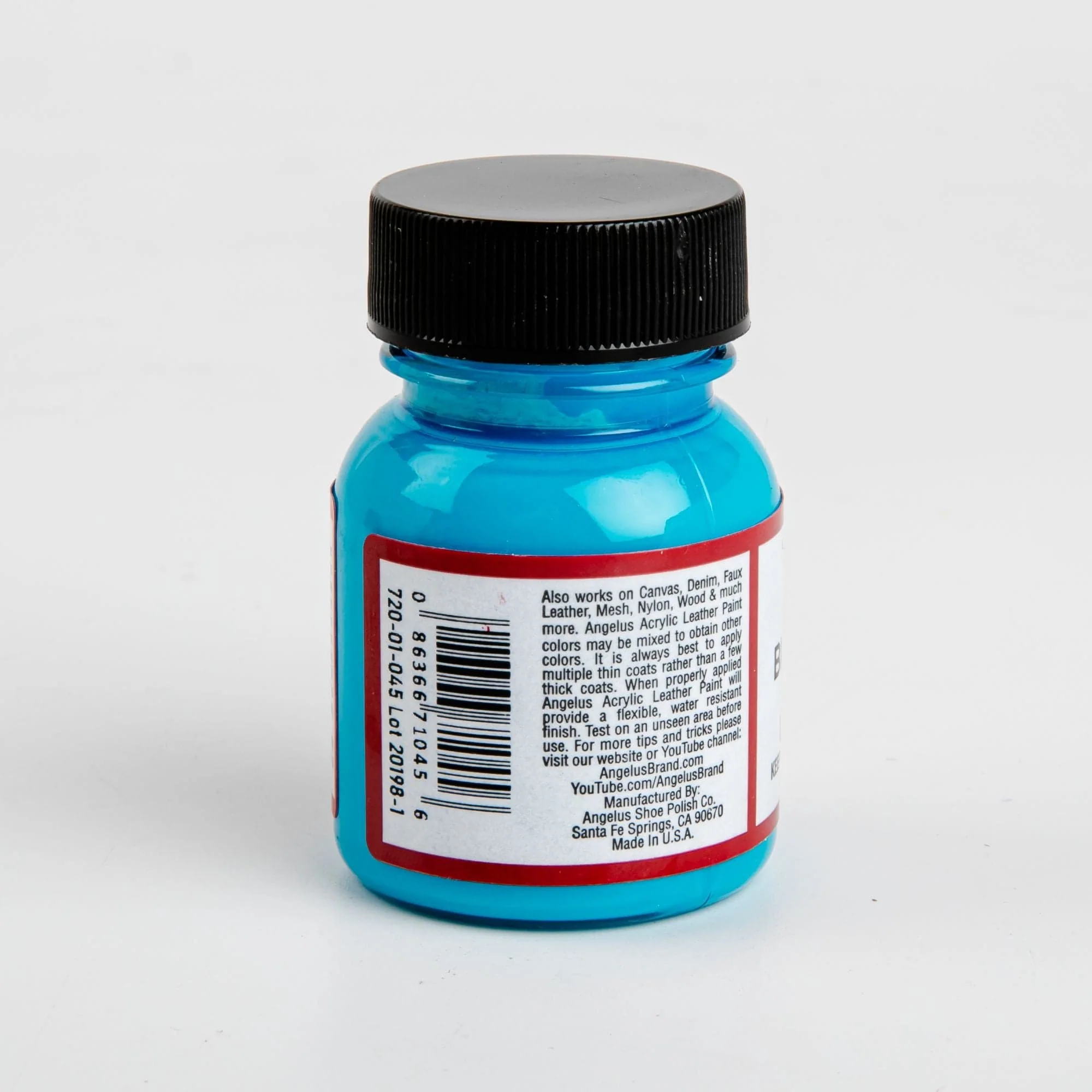 Angelus Acrylic Paint Blue Turquoise #045 29Ml Use On Leather, Vinyl Or Fabric - Image 2
