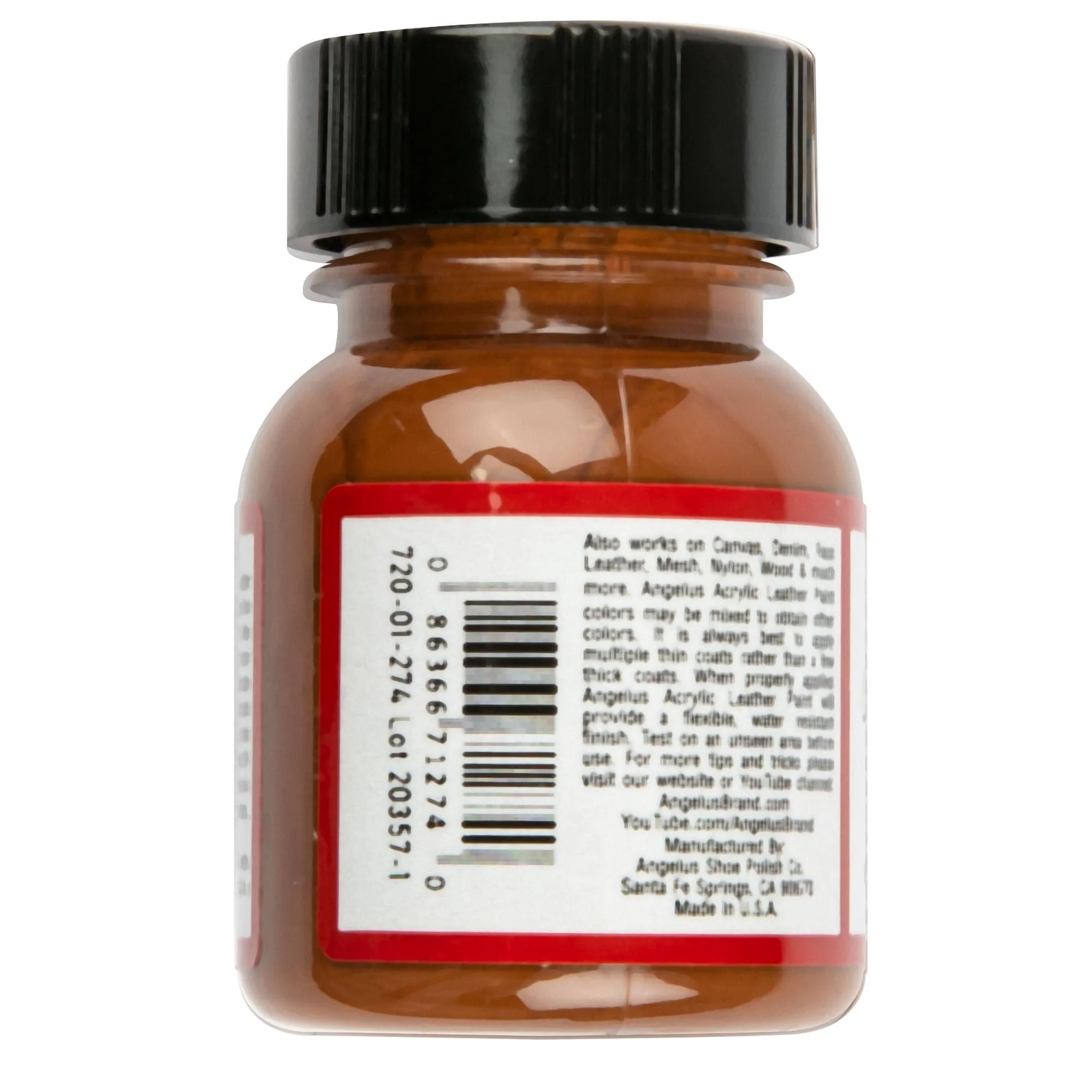 Angelus Acrylic Paint Luggage Brown #274 29Ml Use On Leather, Vinyl Or Fabric - Image 2