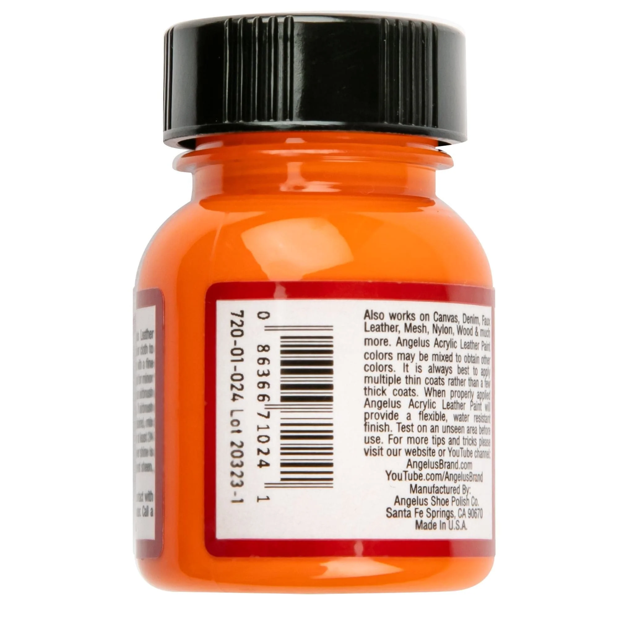 Angelus Acrylic Paint Orange #024 29Ml Use On Leather, Vinyl Or Fabric - Image 2