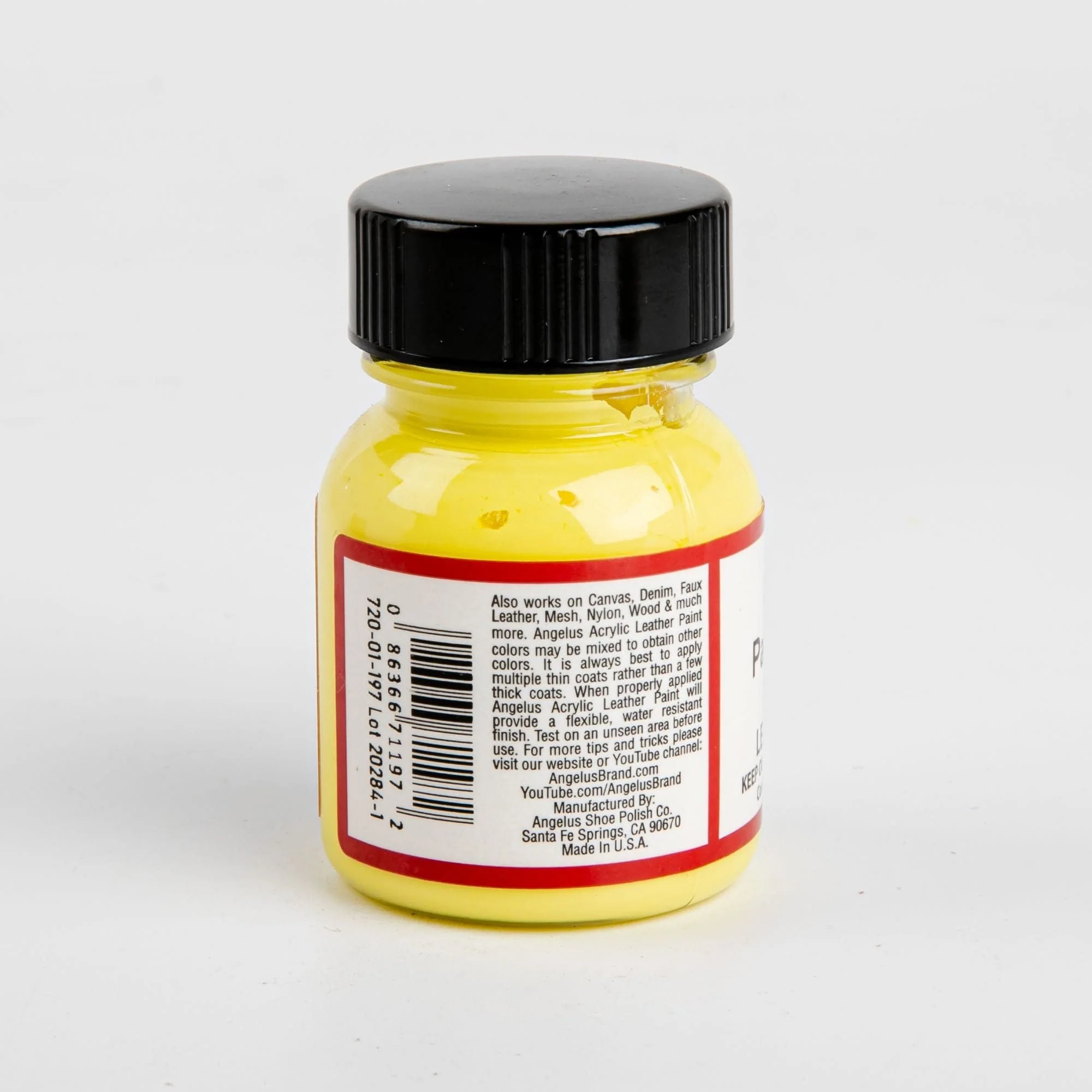 Angelus Acrylic Paint Pale Yellow #197 29Ml Use On Leather, Vinyl Or Fabric - Image 2