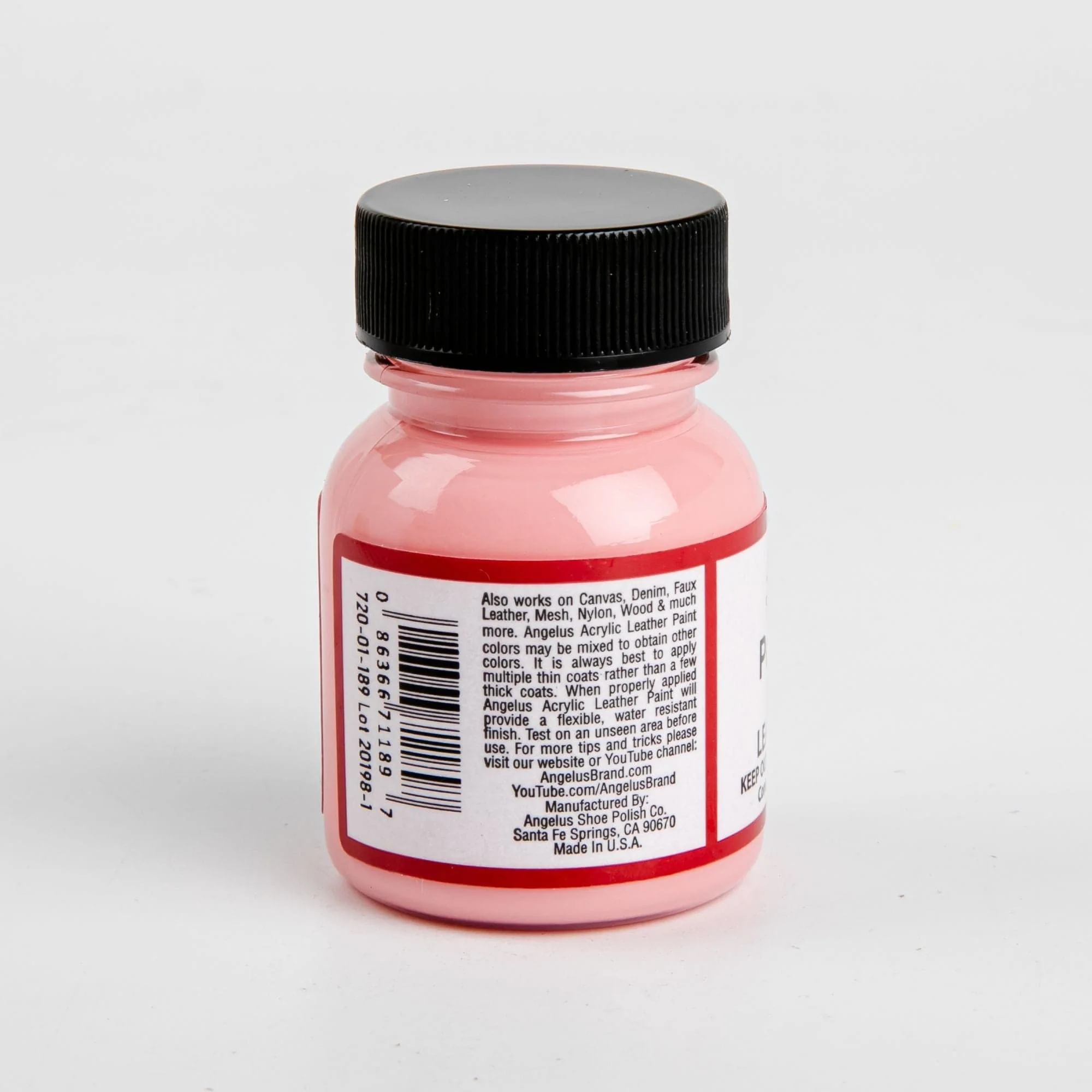 Angelus Acrylic Paint Petal Pink #189 29Ml Use On Leather, Vinyl Or Fabric - Image 2
