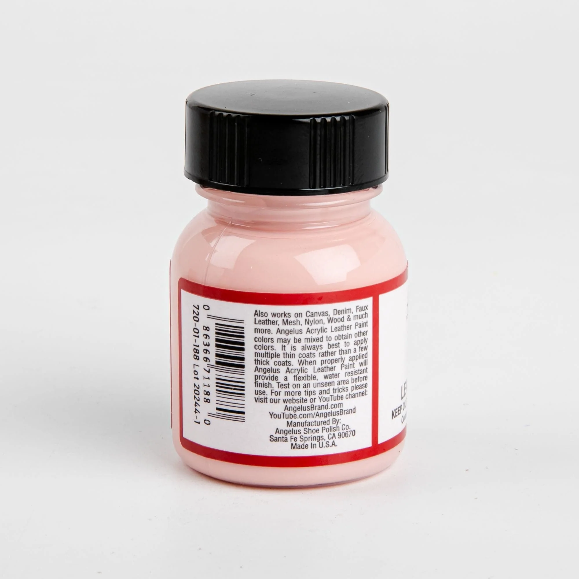 Angelus Acrylic Paint Pink #188 29Ml Use On Leather, Vinyl Or Fabric - Image 2