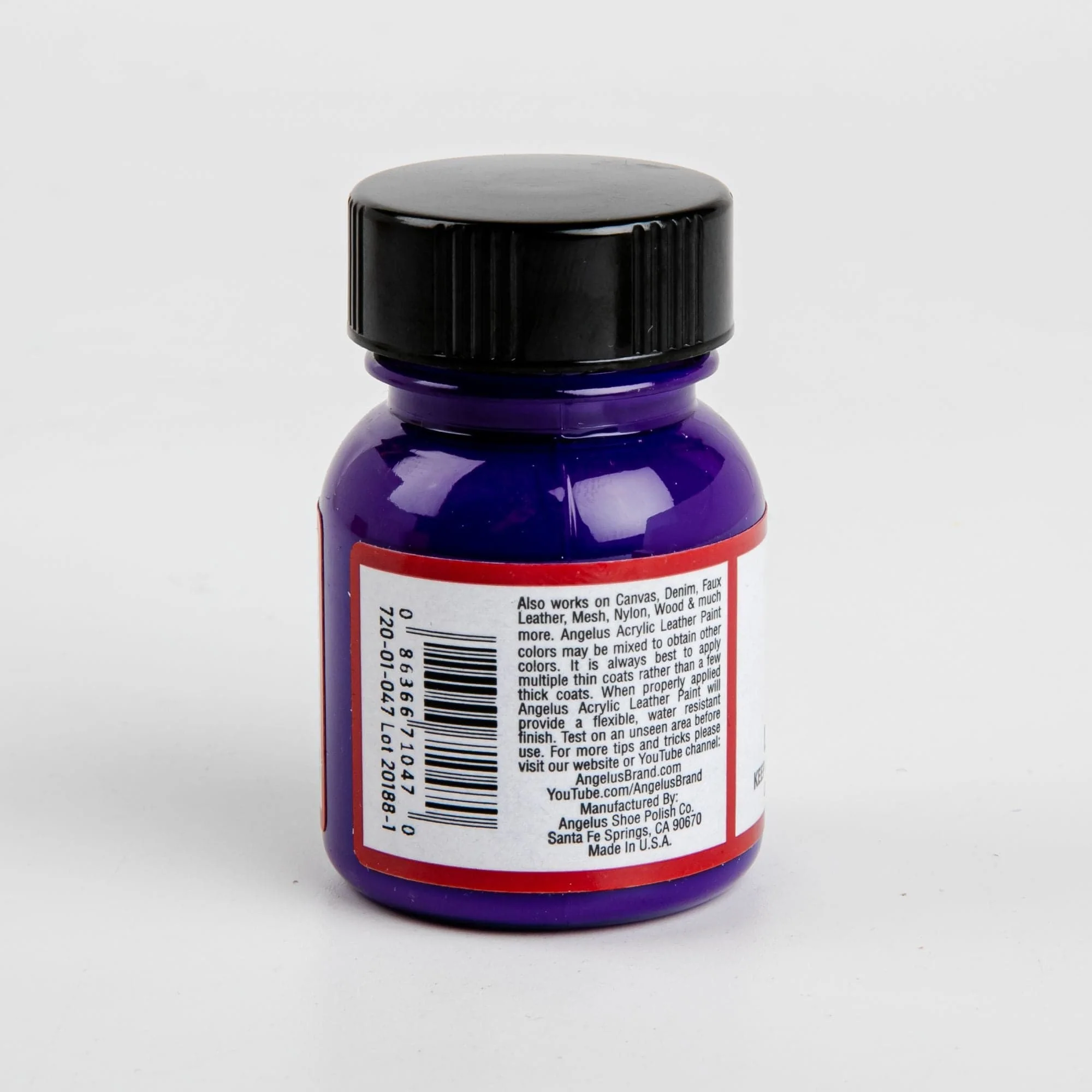 Angelus Acrylic Paint Purple #047 29Ml Use On Leather, Vinyl Or Fabric - Image 2