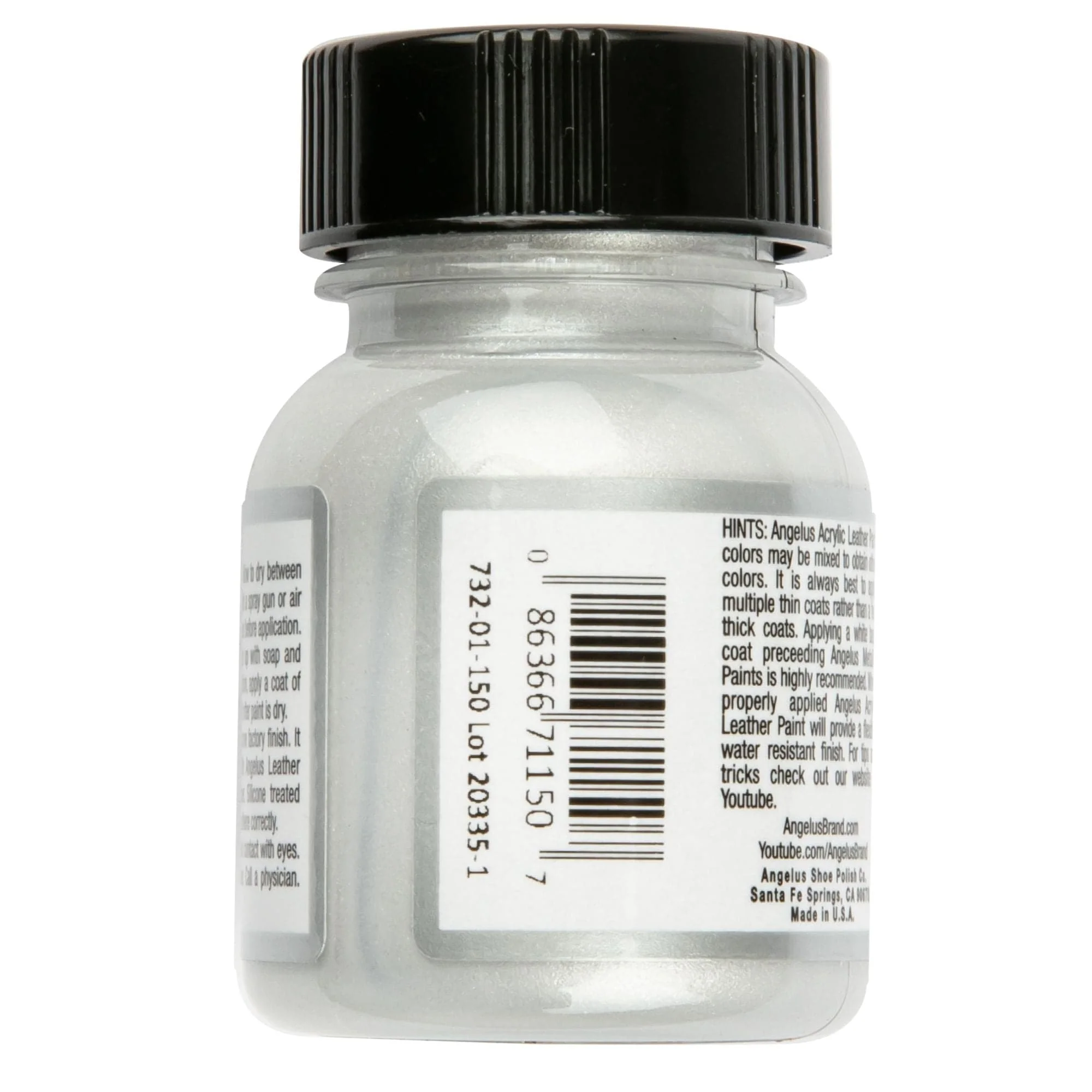 Angelus Acrylic Paint Silver #150 29Ml Use On Leather, Vinyl Or Fabric - Image 2