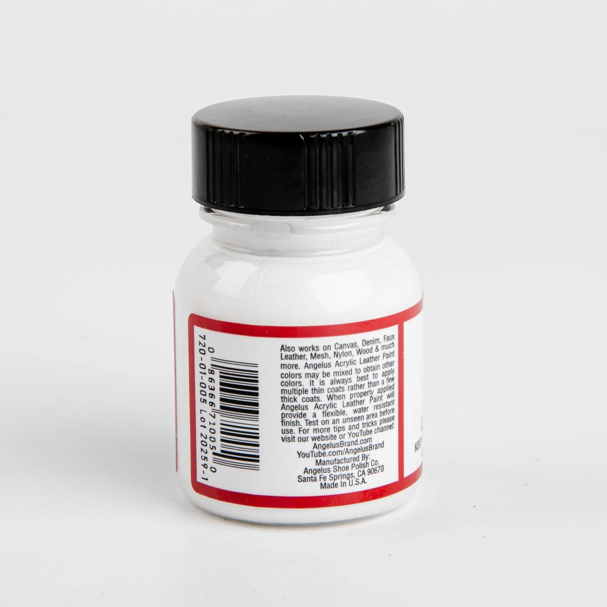 Angelus Acrylic Paint White #005 29Ml Use On Leather, Vinyl Or Fabric - Image 2