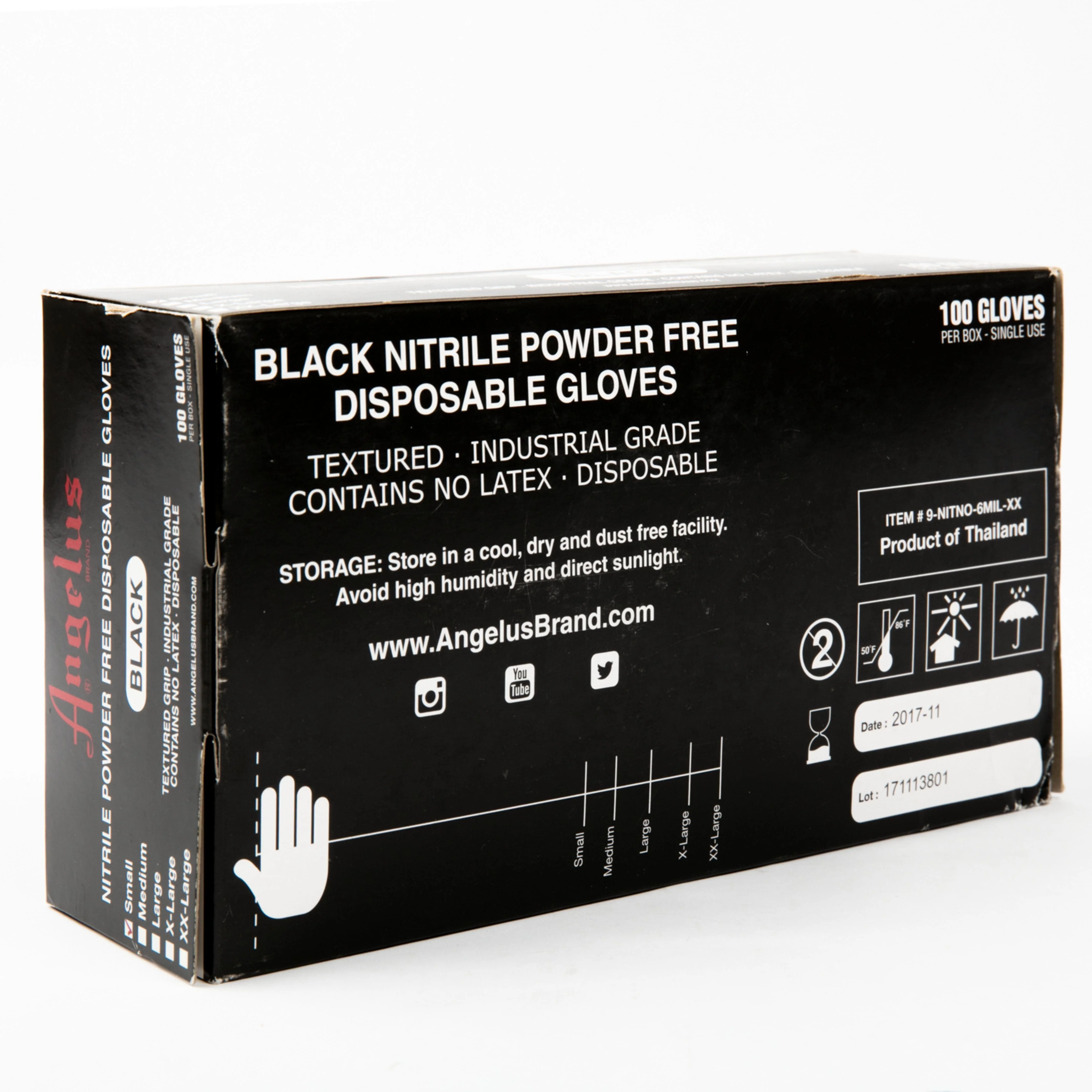 Angelus Black Nitrile Gloves Large Box Of 100 - Image 3