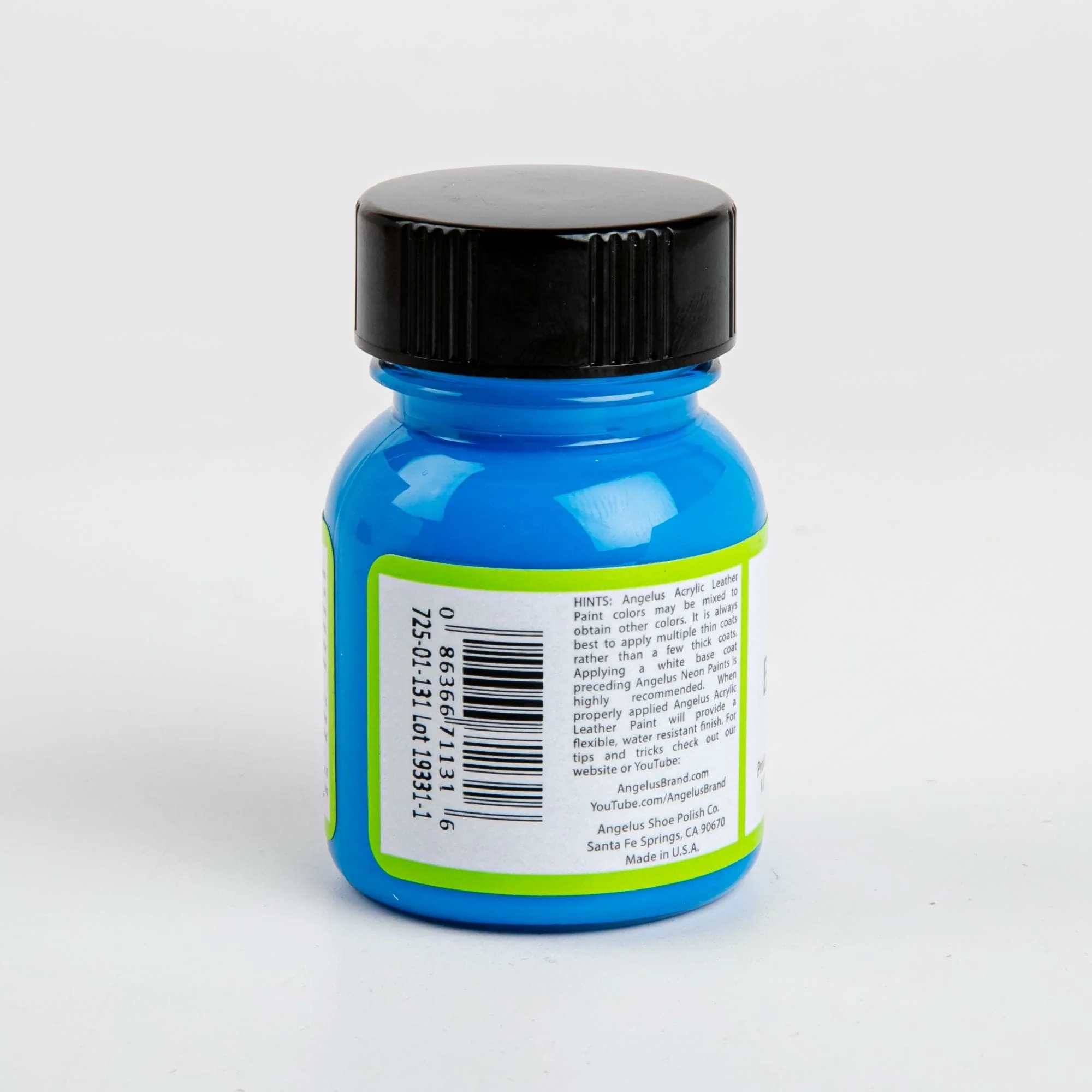 Angelus Neon Acrylic Paint Bahama Blue 29Ml Use On Leather, Vinyl Or Fabric - Image 2