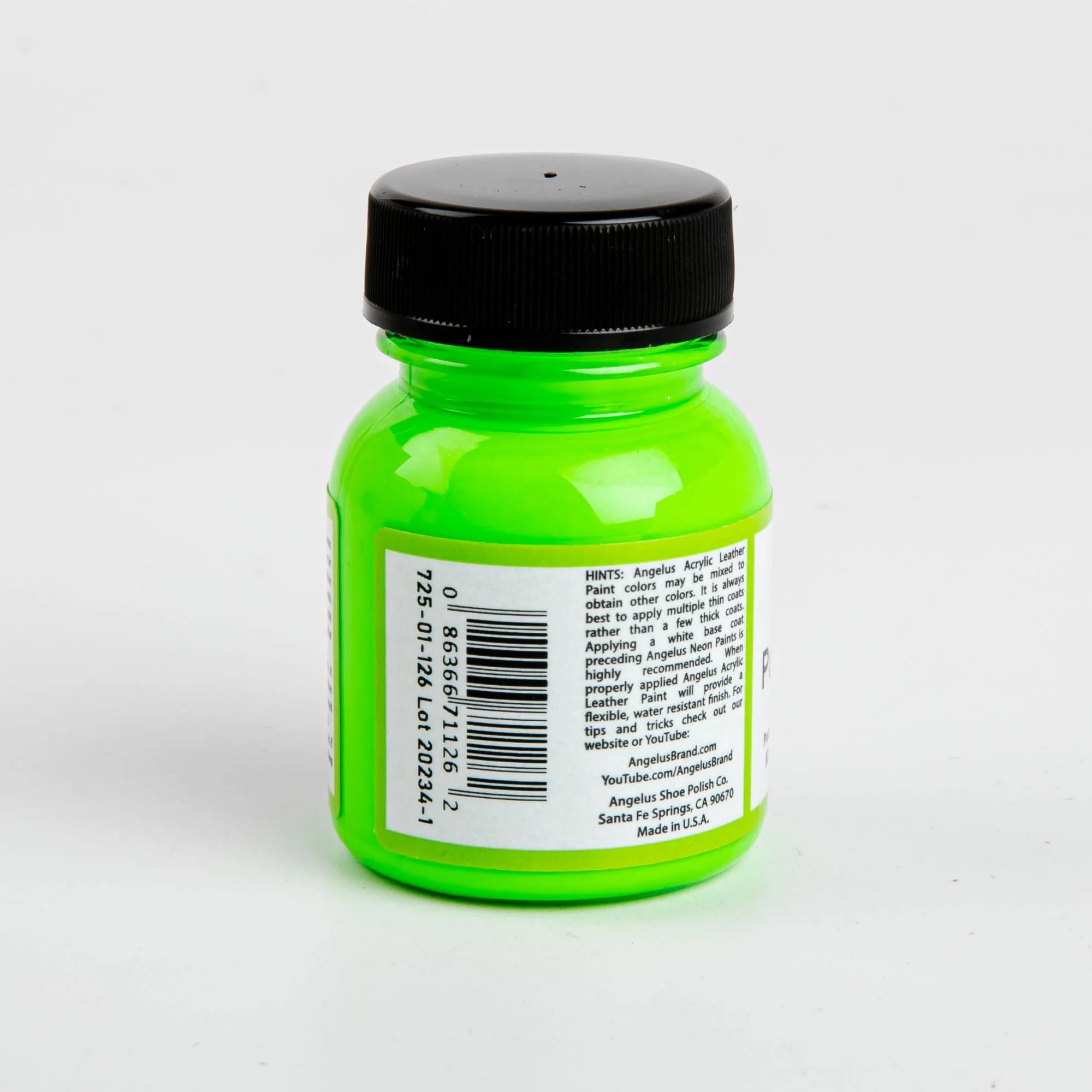 Angelus Neon Acrylic Paint Popsicle Green 29Ml Use On Leather, Vinyl Or Fabric - Image 2