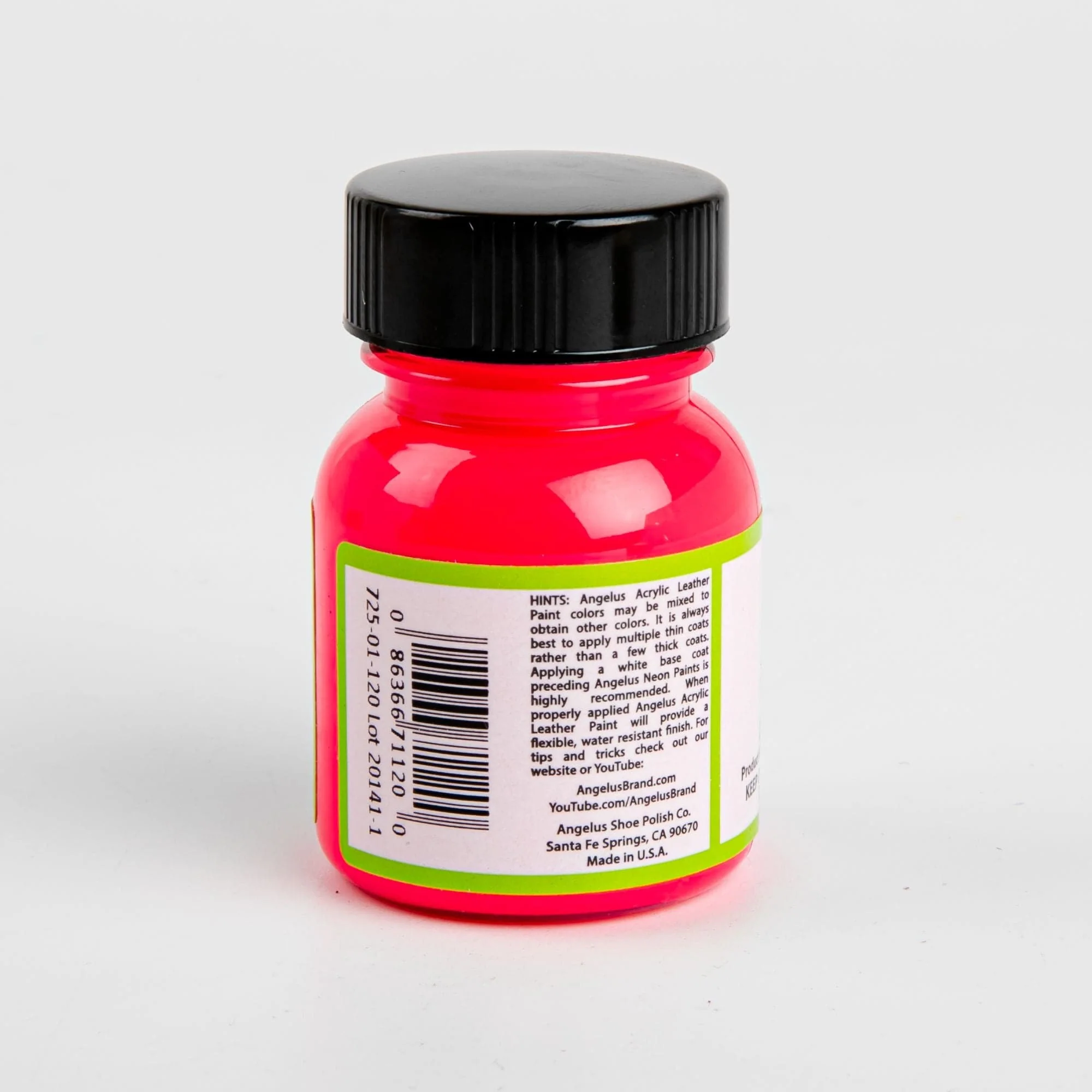 Angelus Neon Acrylic Paint Rio Red 29Ml Use On Leather, Vinyl Or Fabric - Image 2