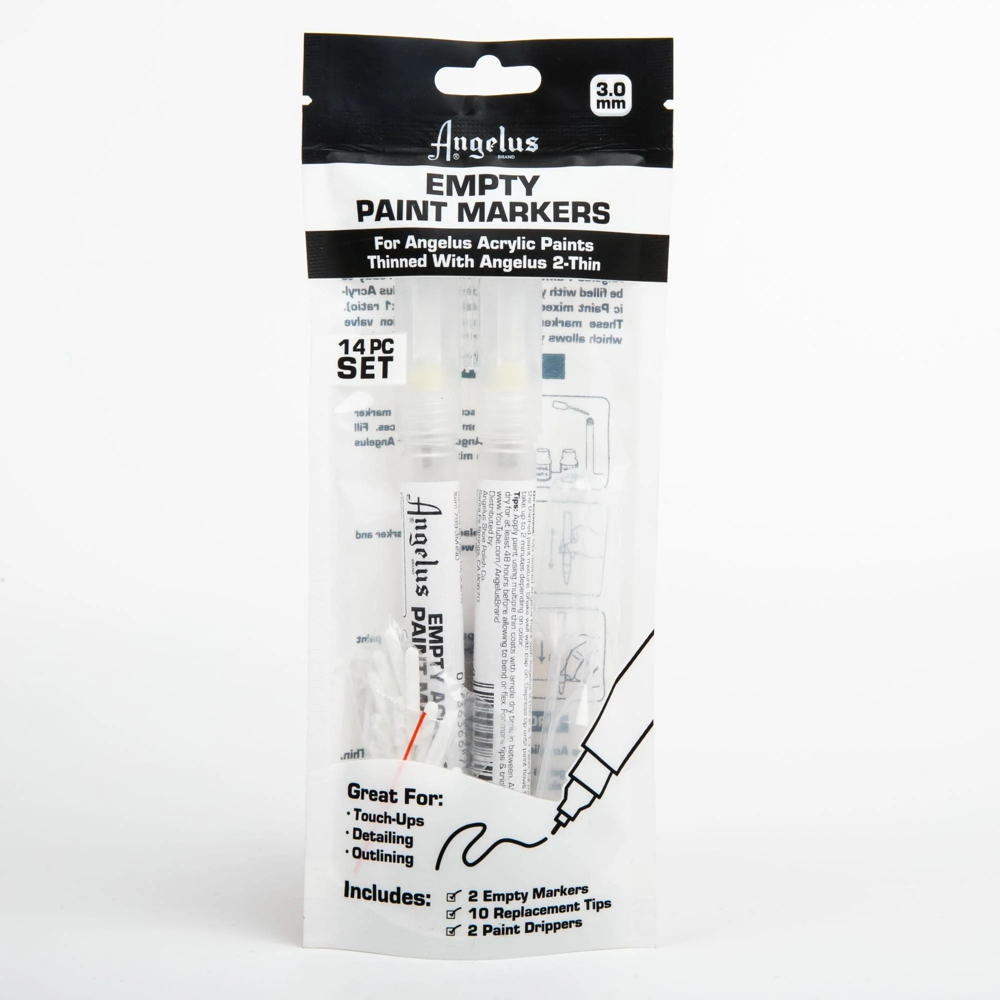 Angelus Empty Acrylic Paint Marker Set 3.0mm - Image 4