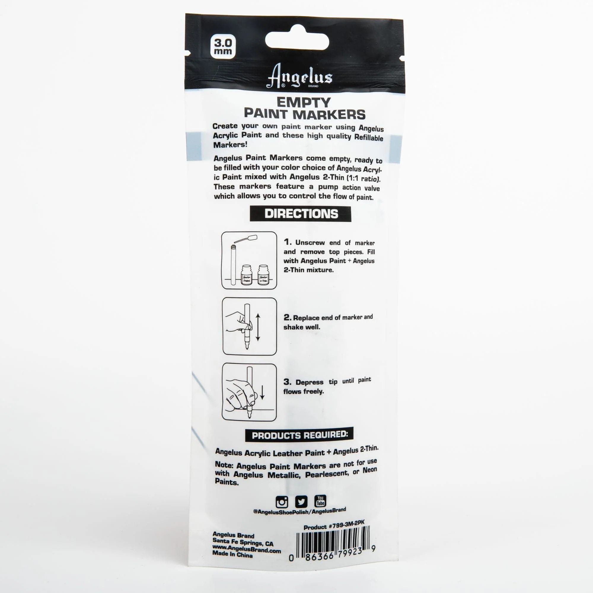 Angelus Empty Acrylic Paint Marker Set 3.0mm - Image 5