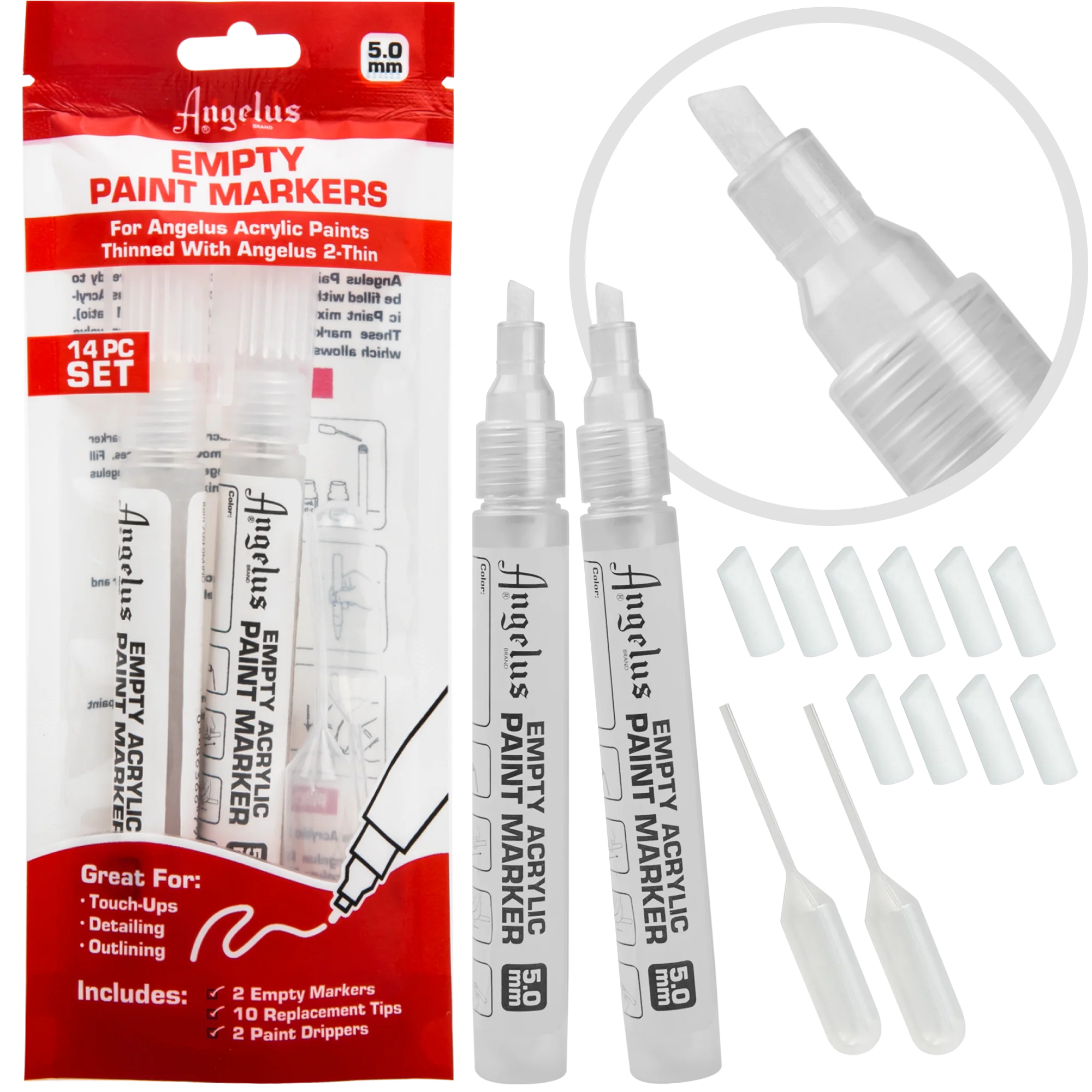 Angelus Empty Acrylic Paint Marker Set 5.0mm
