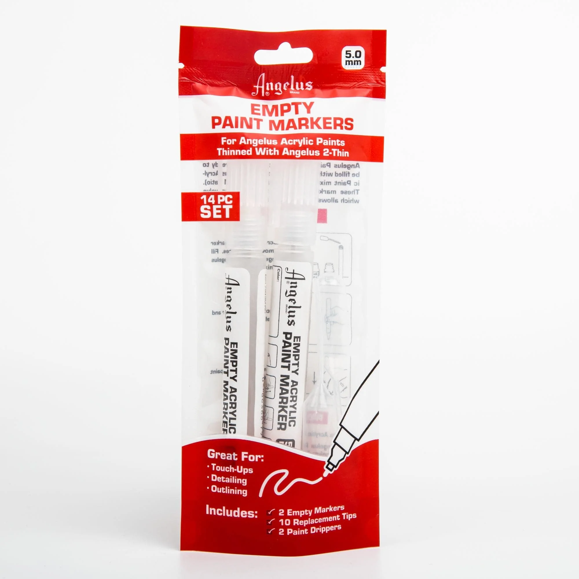 Angelus Empty Acrylic Paint Marker Set 5.0mm - Image 4