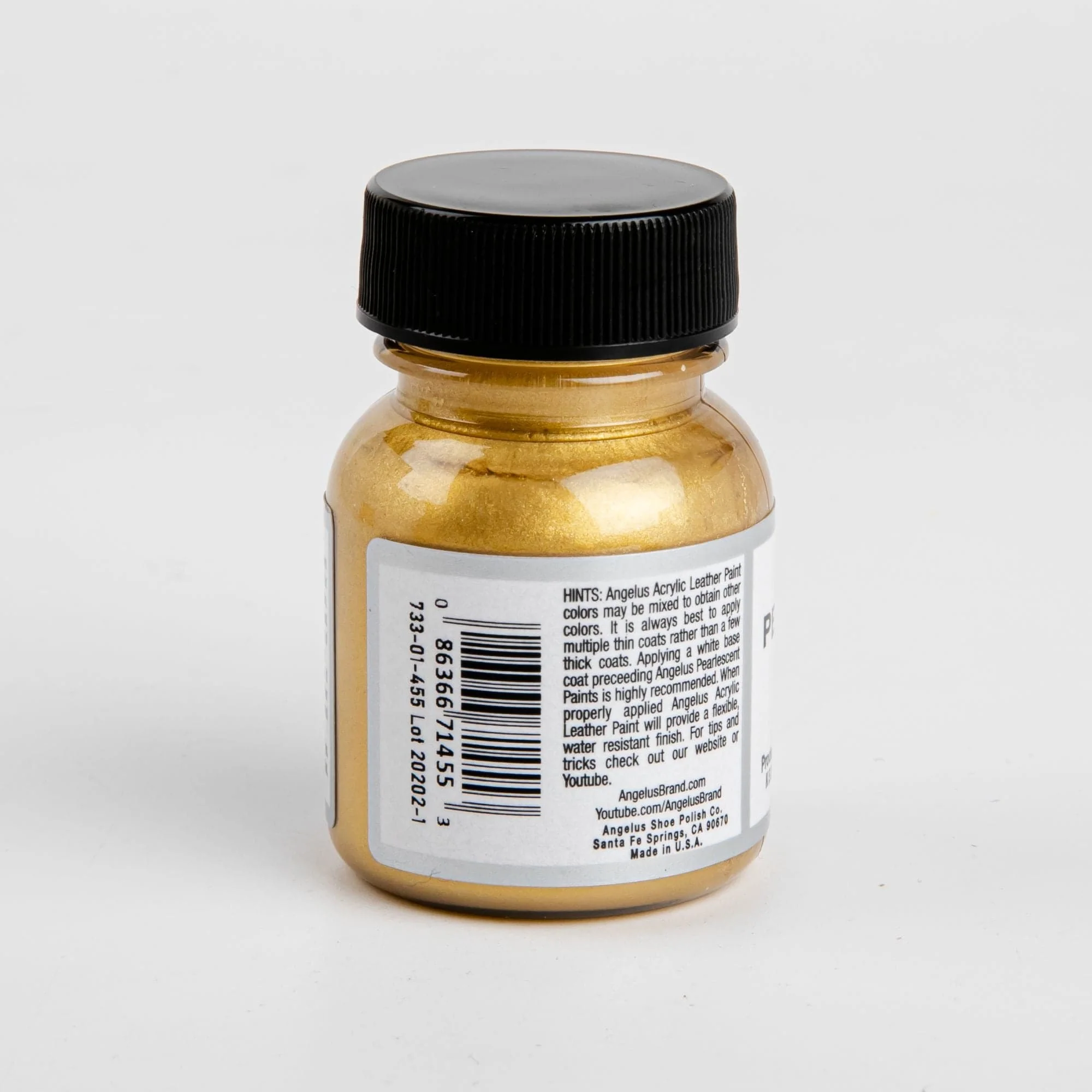 Angelus Pearlescent Acrylic Paint 18K Gold #455 29Ml Use On Leather, Vinyl Or Fabric - Image 2