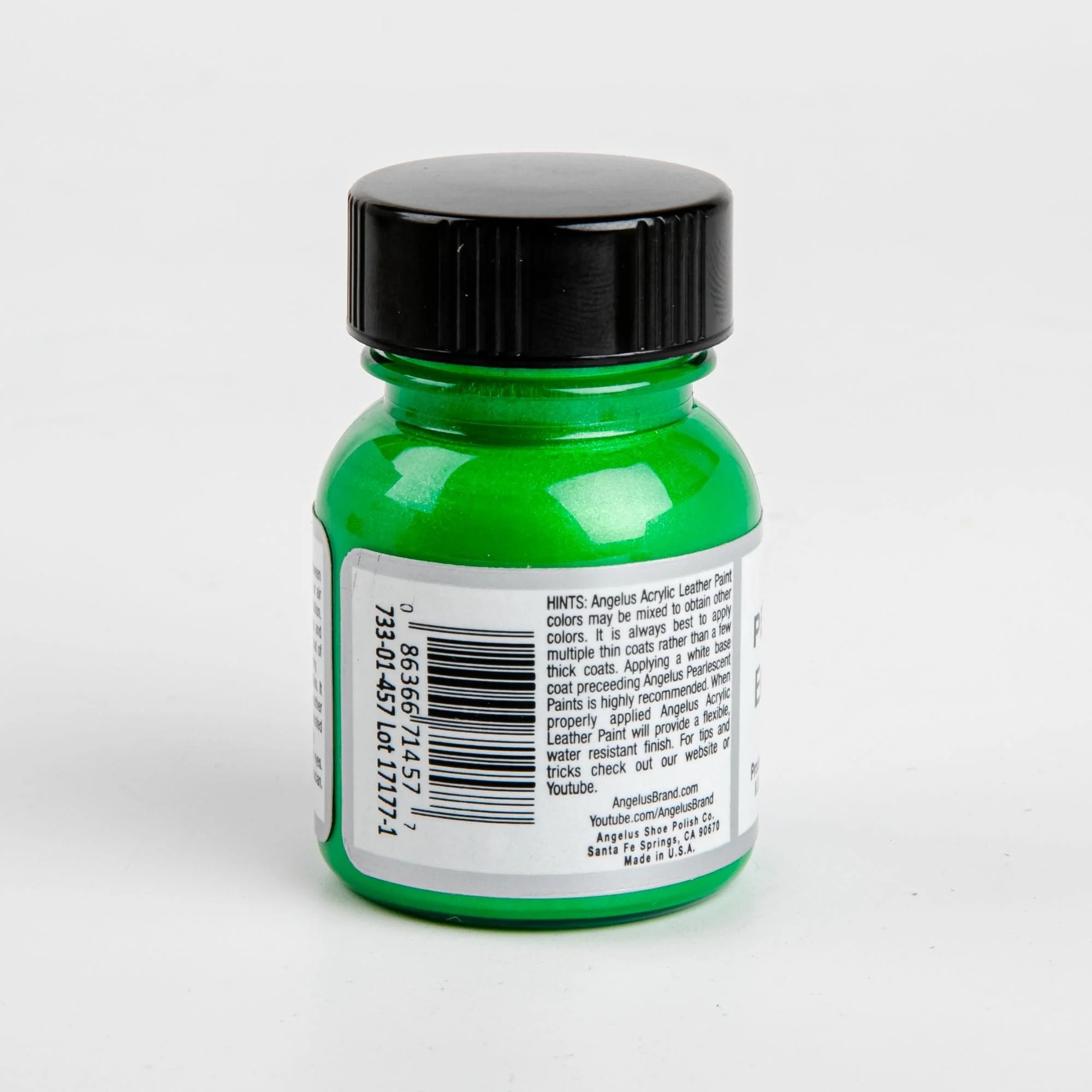 Angelus Pearlescent Acrylic Paint Emerald Green #457 29Ml Use On Leather, Vinyl Or Fabric - Image 2