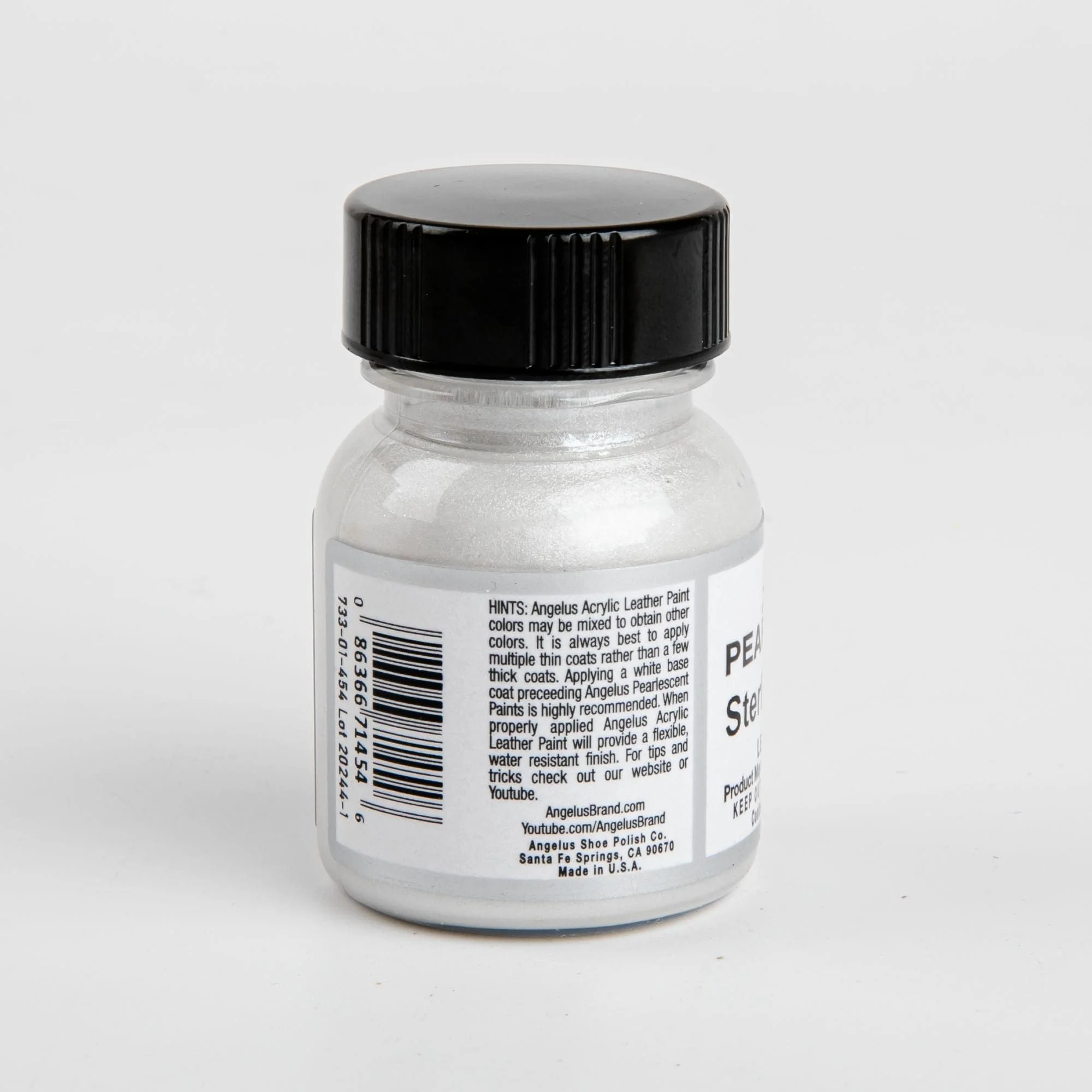 Angelus Pearlescent Acrylic Paint Sterling Silver #454 29Ml For Leather, Vinyl, Fabric - Image 2