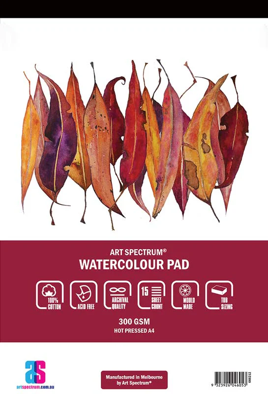 Art Spectrum 100% Cotton Watercolour Pad, A4 300gsm hot pressed 15 sheets