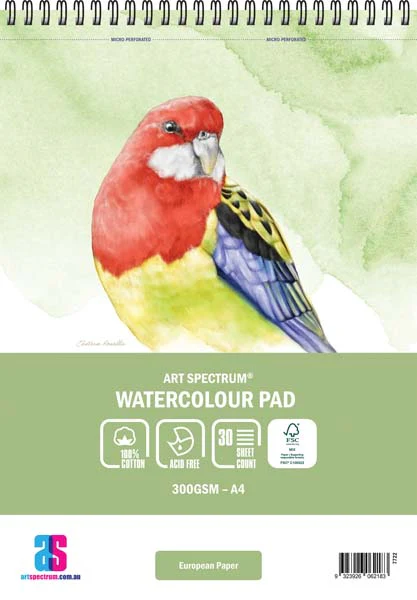 Art Spectrum 100% Cotton Watercolour Spiral Bound Pad, A4 300gsm 30 sheets