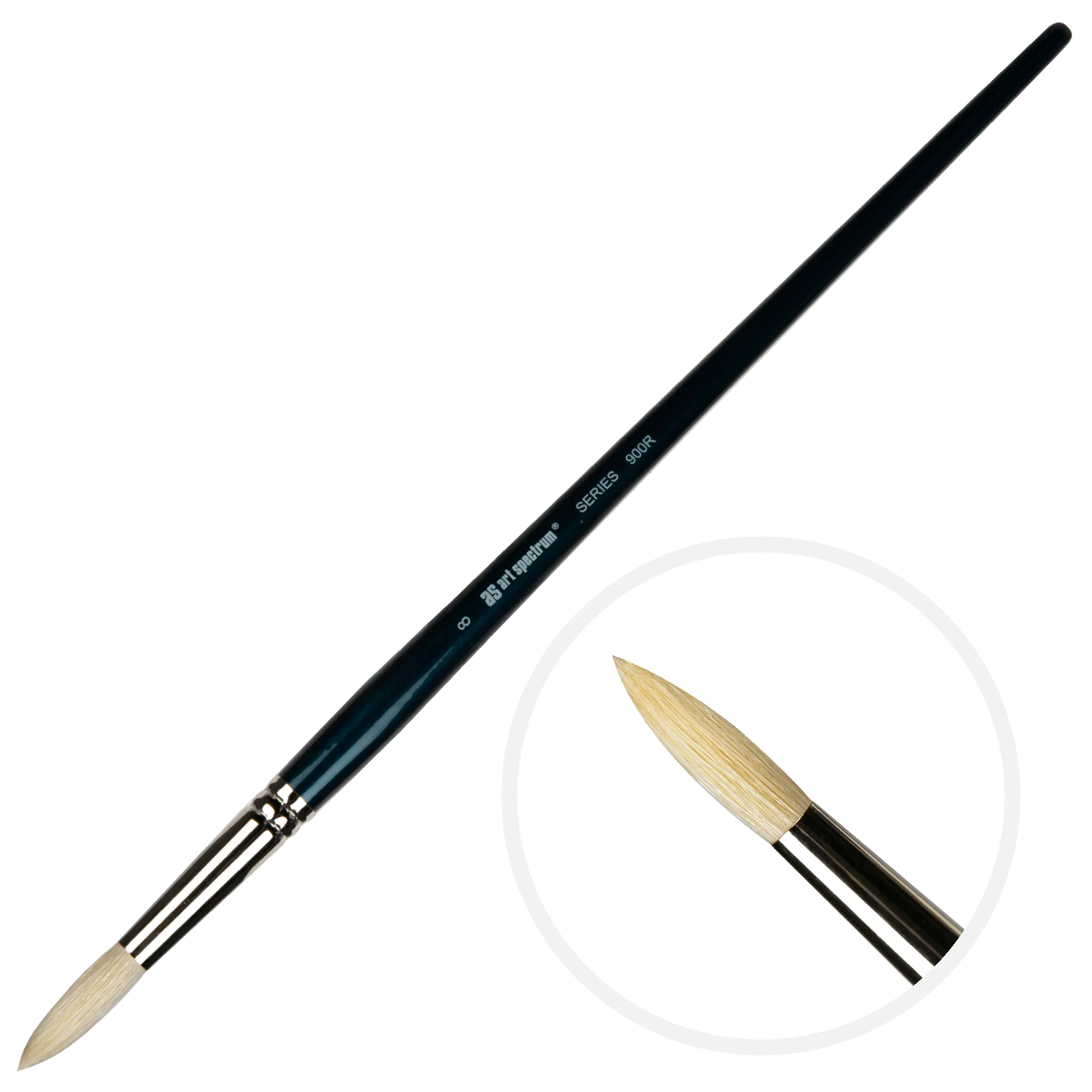 Art Spectrum Brush Series 900 Interlocked Hog Bristle - Round Size - 8
