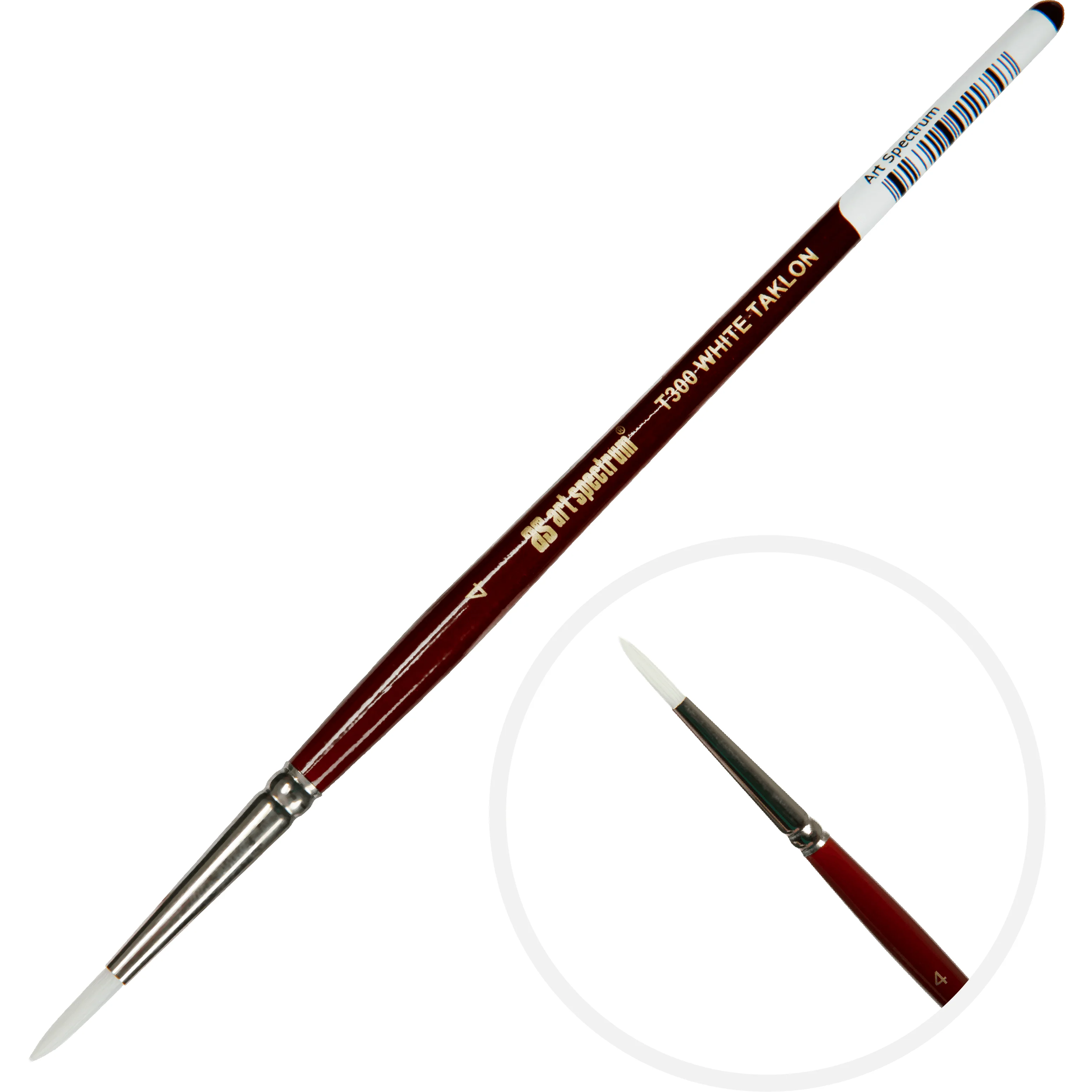 Art Spectrum Brush Series T300 White Taklon - Round Size - 4