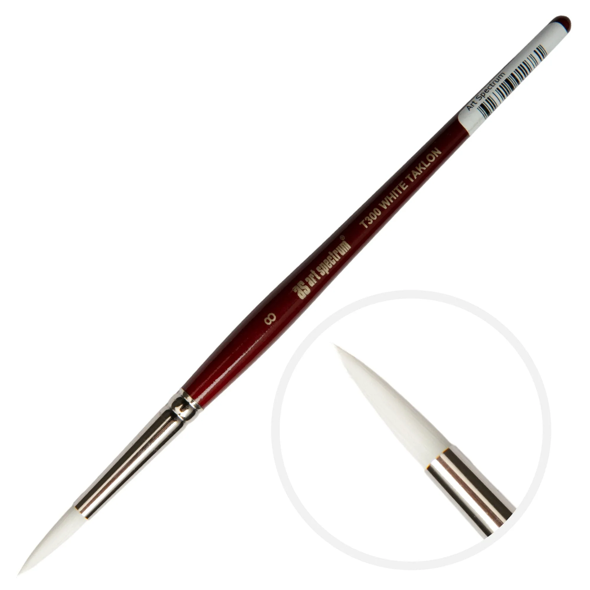 Art Spectrum Brush Series T300 White Taklon - Round Size - 8