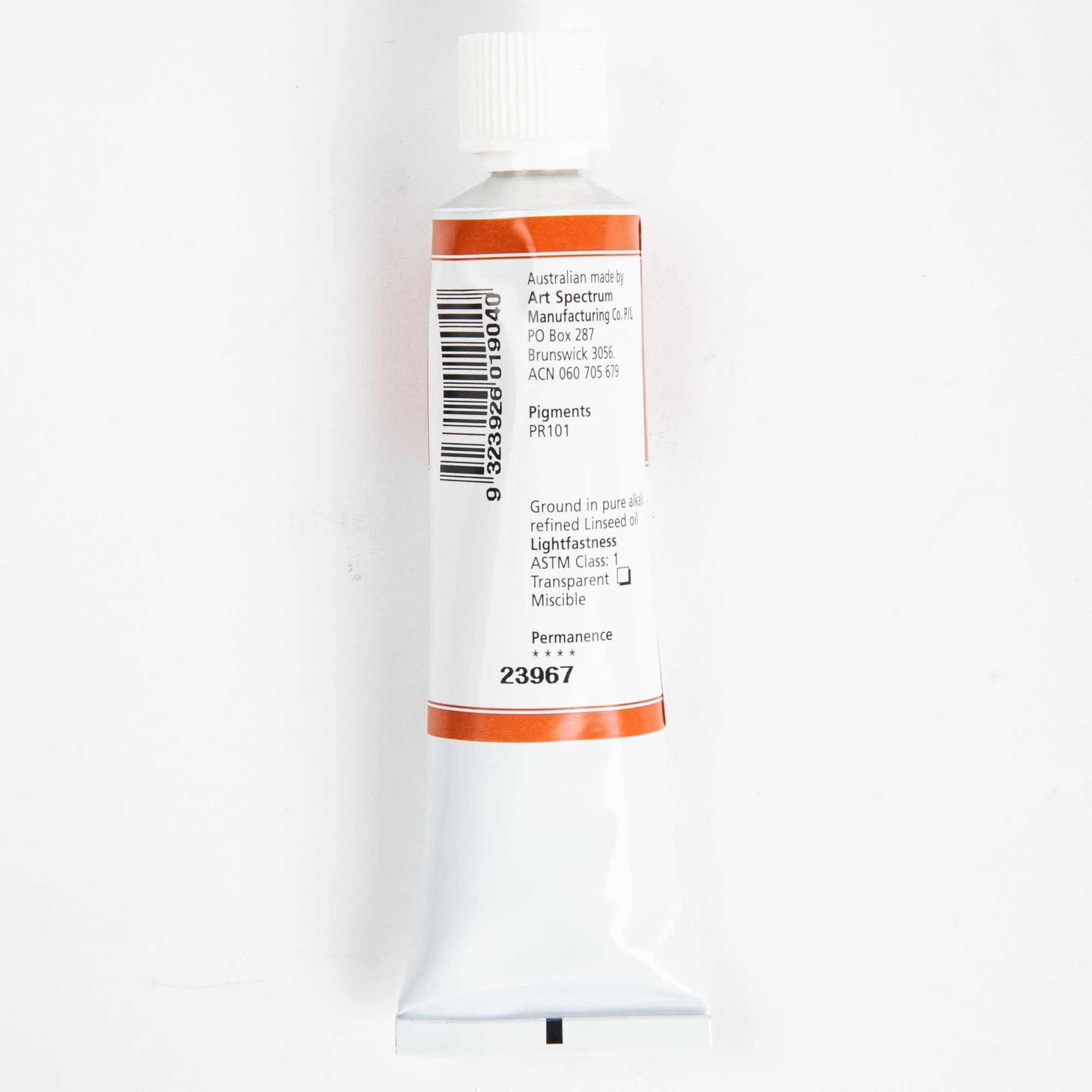 Art Spectrum Oil Paint 40mL Transparent Orange Oxide S1 - Image 2