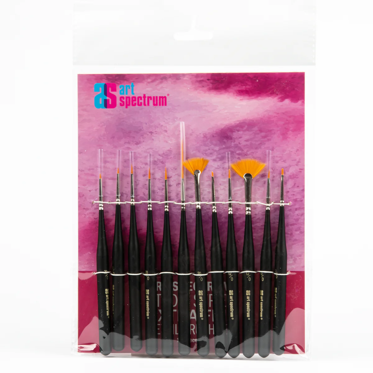 Art Spectrum Studio Series Golden Synthetic Extra Fine Detail Brush Set - Hangcell Set Of 12 Brushes