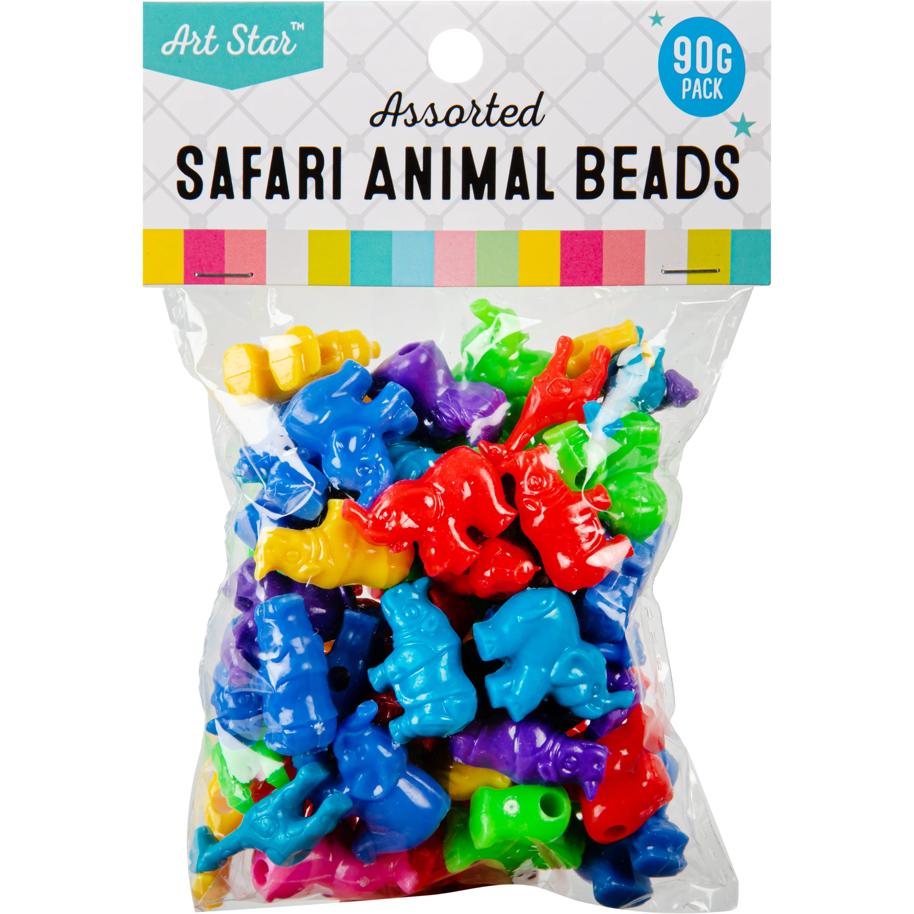 Art Star Assorted Colour and Design Safari Animal Beads 90g Pack - Image 4