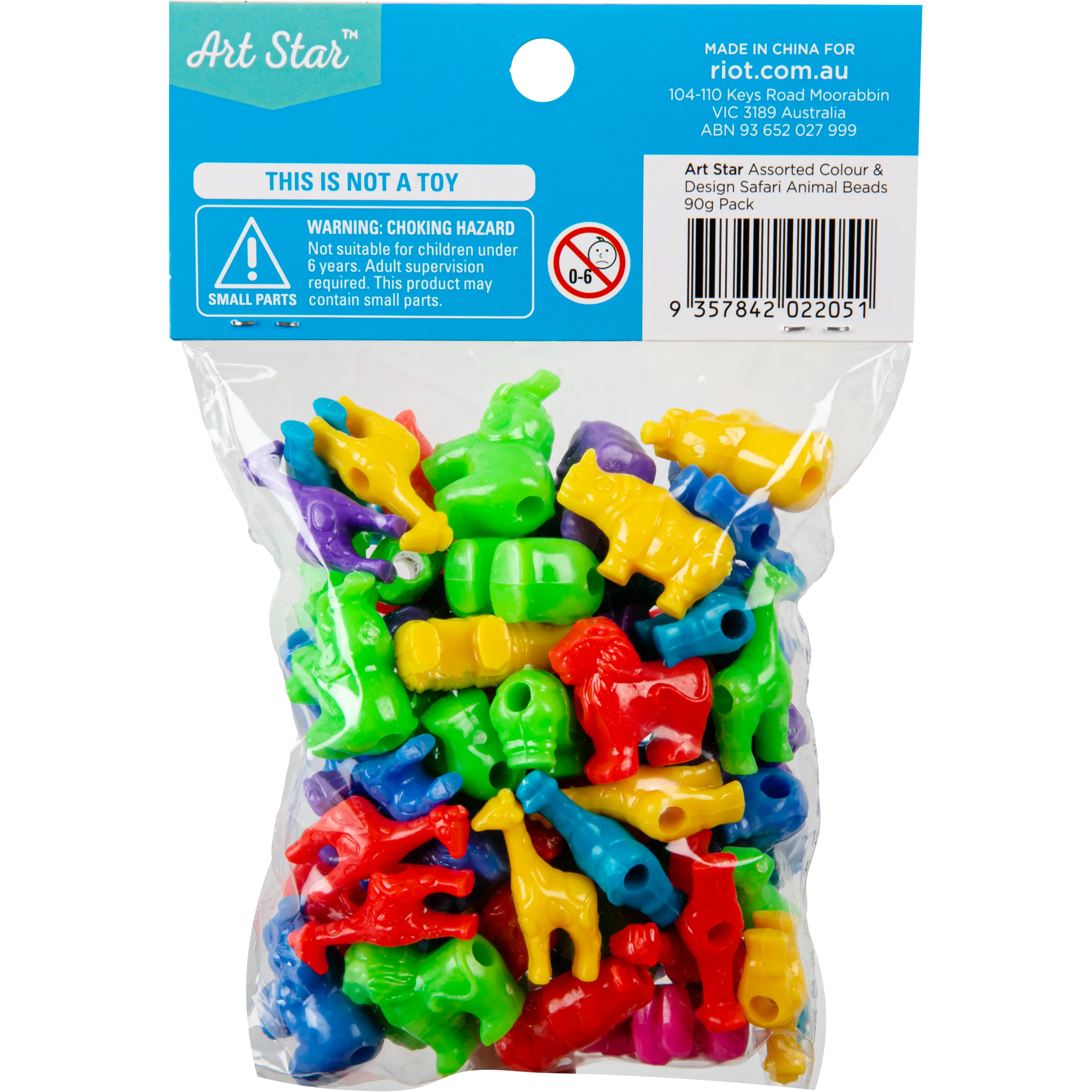 Art Star Assorted Colour and Design Safari Animal Beads 90g Pack - Image 6