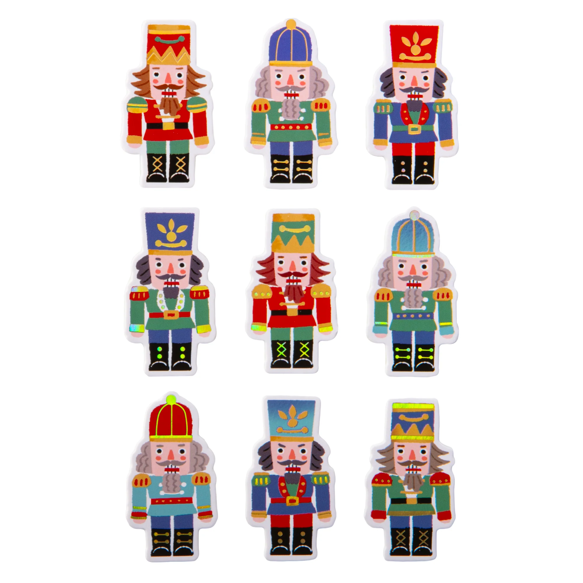 Art Star Christmas 3D Stickers Nutcrackers 100 x190mm 9 Stickers - Image 3