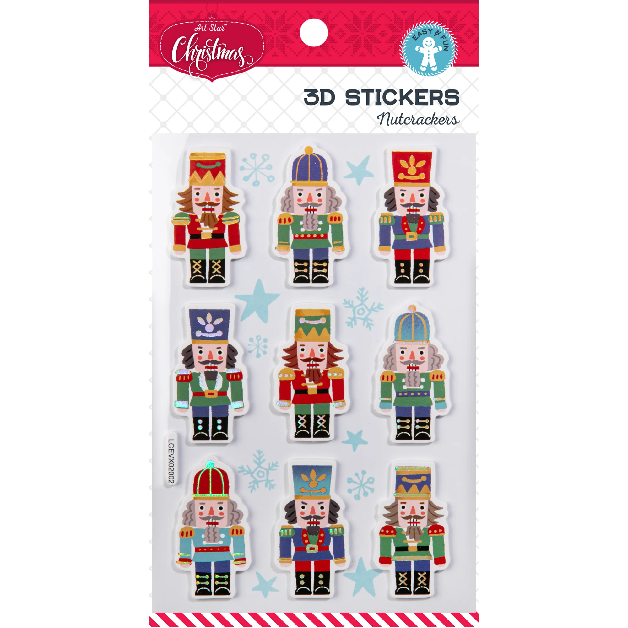 Art Star Christmas 3D Stickers Nutcrackers 100 x190mm 9 Stickers - Image 4