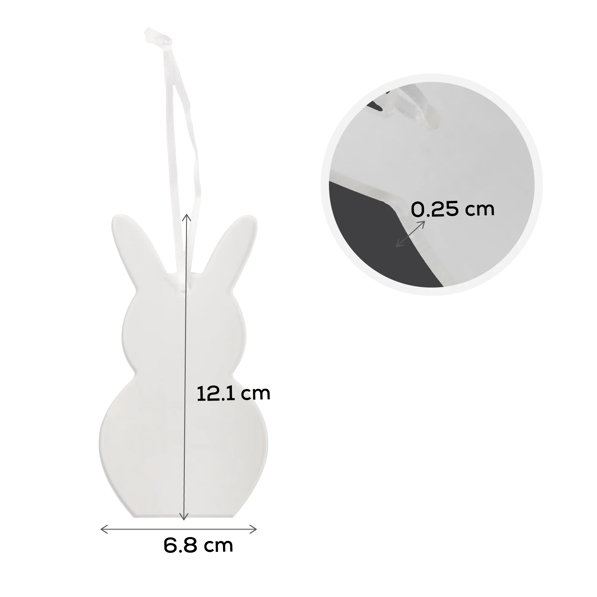 Art Star Easter Hanging Clear Acrylic Bunny Blank 6.7x12.1cm - Image 4