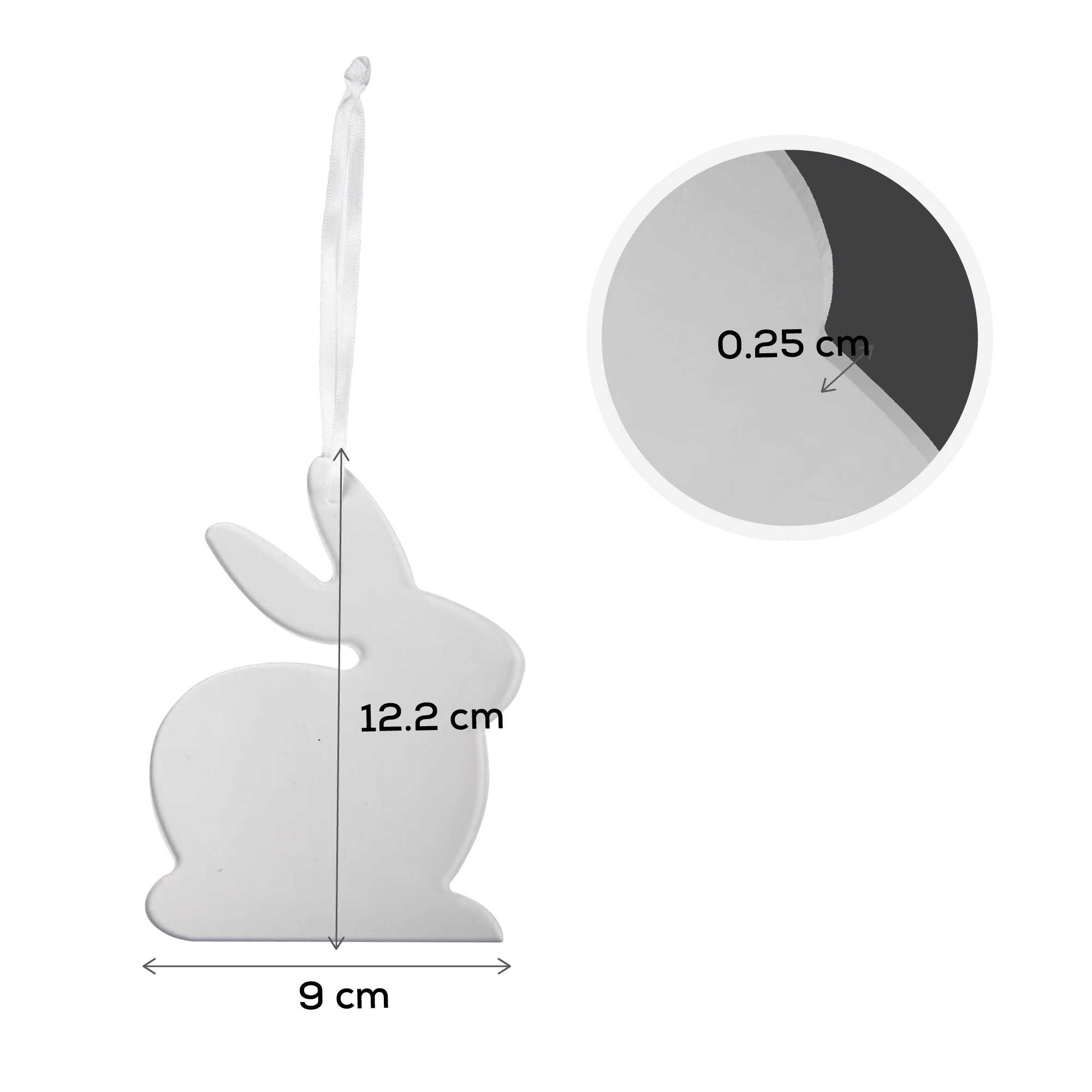 Art Star Easter Hanging Clear Acrylic Sitting Rabbit Clear Blank 10x12.1cm - Image 3