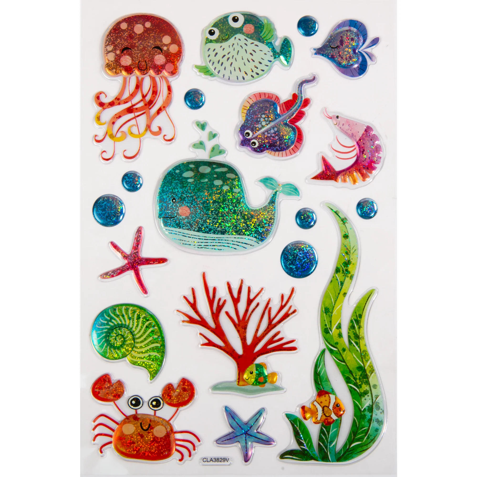 Art Star Embossed Foil Stickers Underwater Friends (10 Stickers) - Image 2