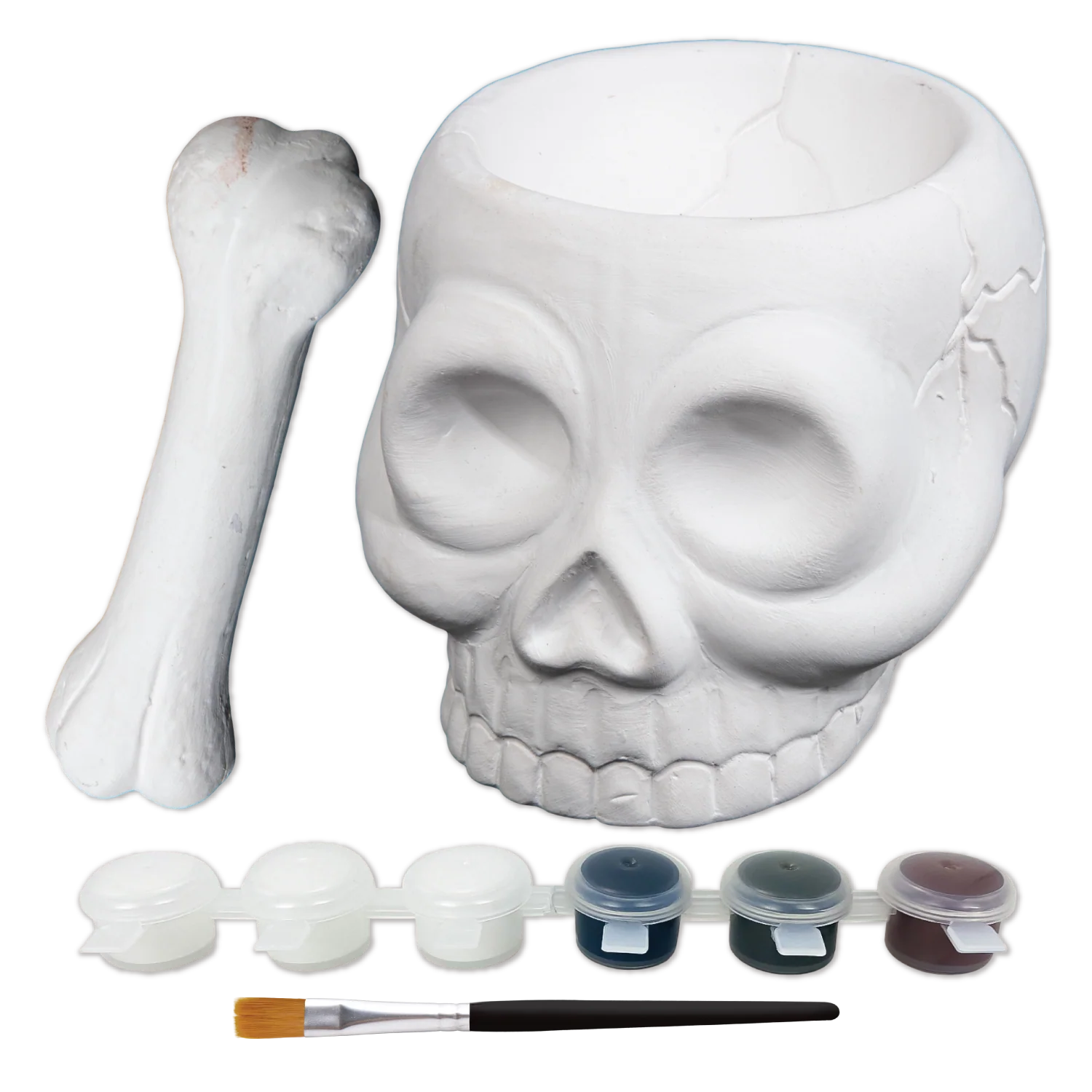 Art Star Halloween Paint Your Own Ceramic Skull and Bone Cruicible (11.1 x 13.5 x 9.2cm) - Image 2