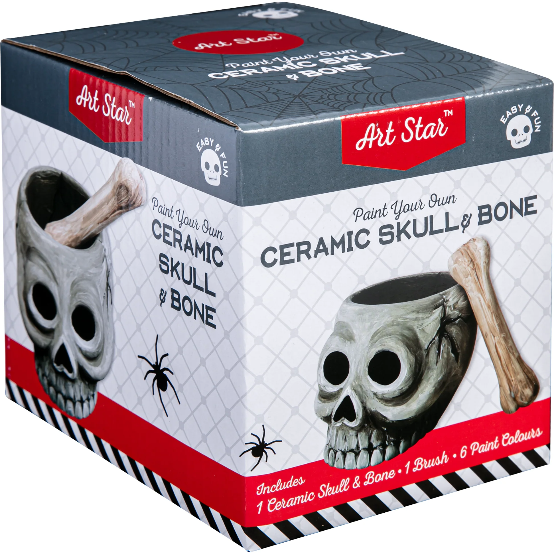 Art Star Halloween Paint Your Own Ceramic Skull and Bone Cruicible (11.1 x 13.5 x 9.2cm) - Image 6