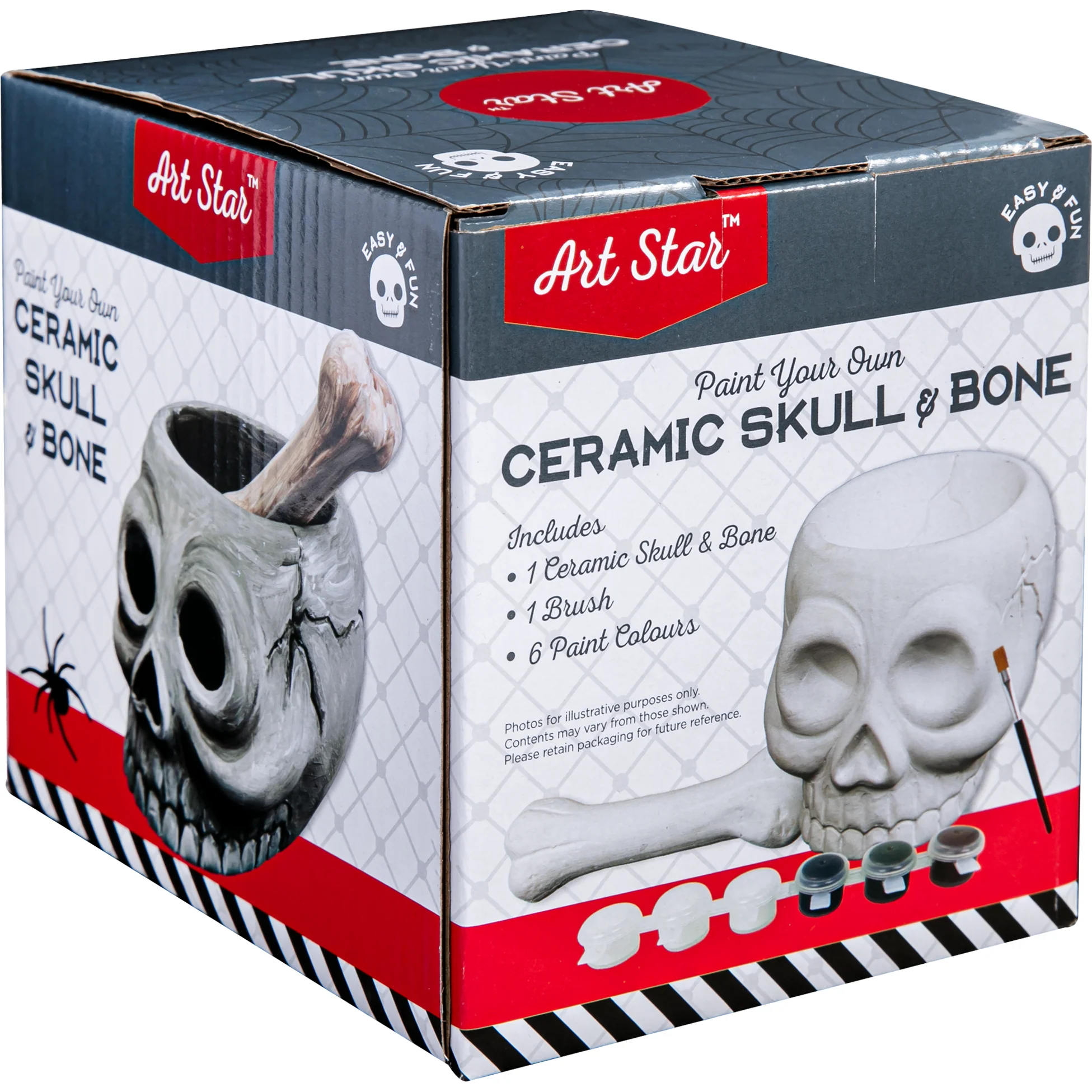 Art Star Halloween Paint Your Own Ceramic Skull and Bone Cruicible (11.1 x 13.5 x 9.2cm) - Image 7