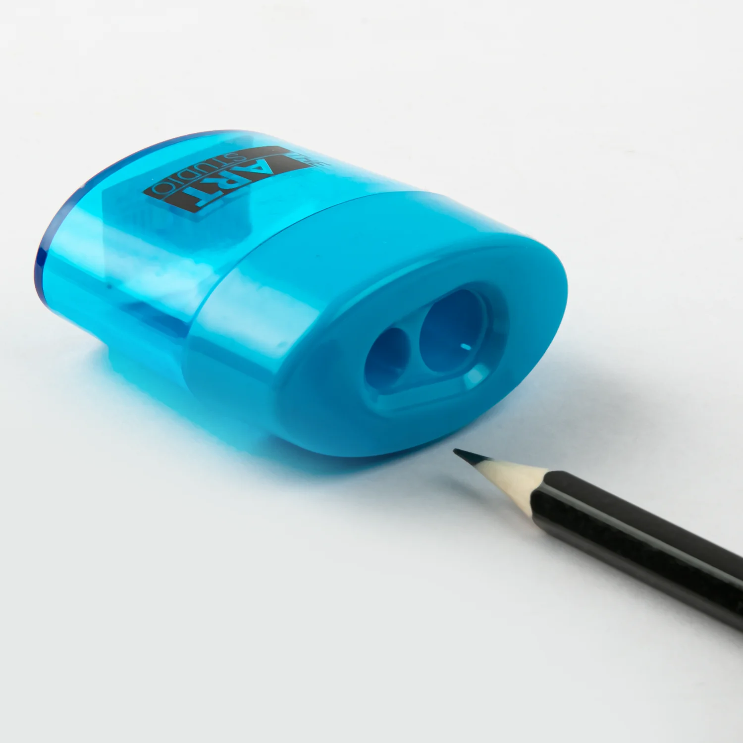 The Art Studio 2 Hole Oval Pencil Sharpener With Catcher - Image 2