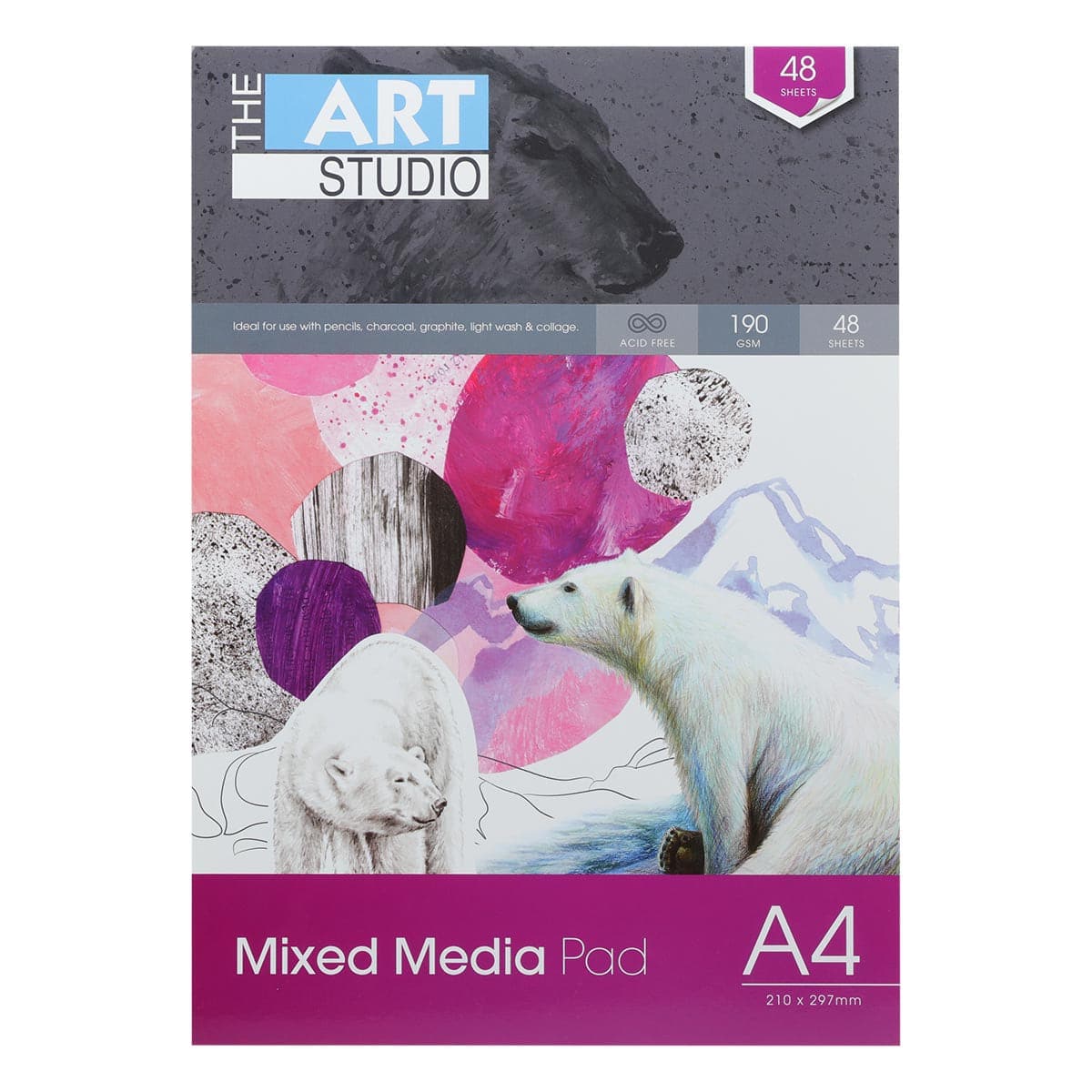 The Art Studio A4 Mixed Media 190gsm 48 Sheets