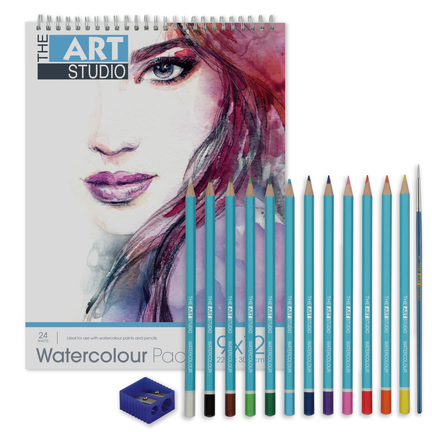 The Art Studio Beginners Series Watercolour Pencil & Brush Set