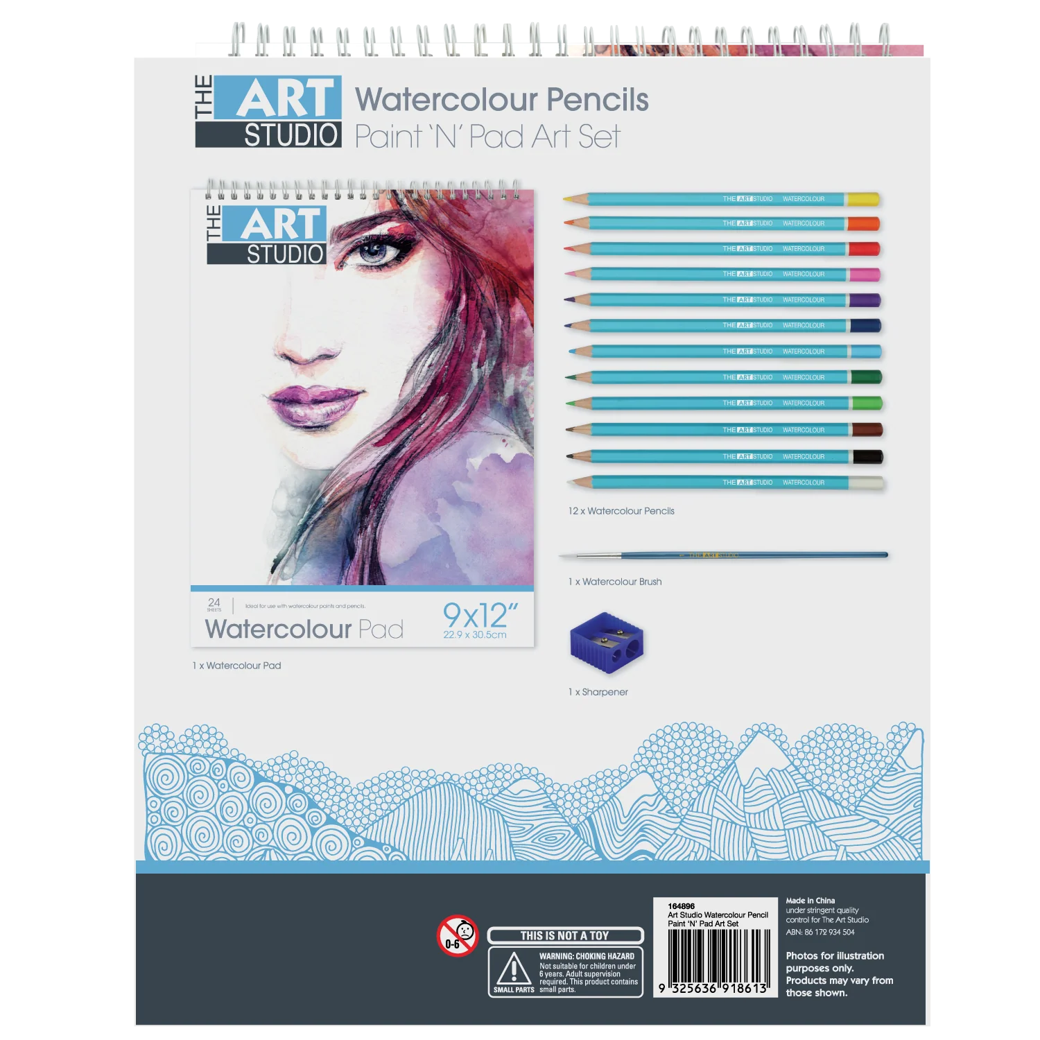 The Art Studio Beginners Series Watercolour Pencil & Brush Set - Image 3