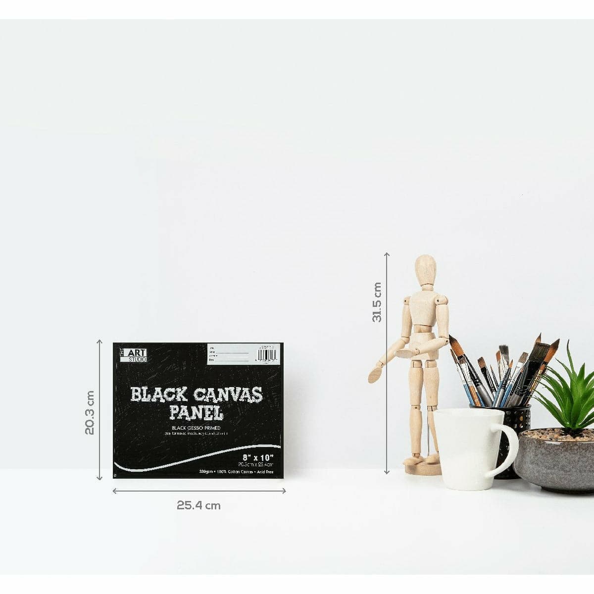 The Art Studio Canvas Panel Black 8 x 10 inches 20.32 x 25.4cm - Image 2