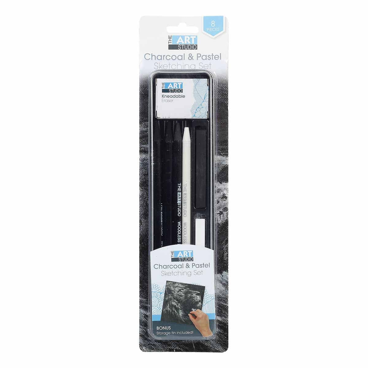 The Art Studio Charcoal & Pastel Tin Set