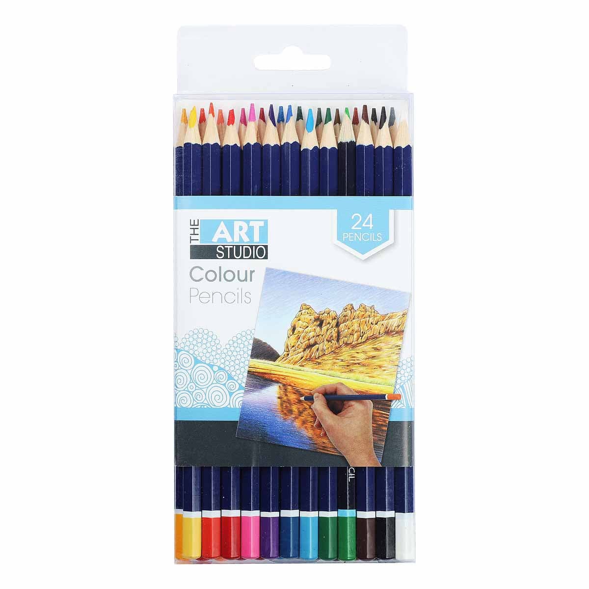 The Art Studio Coloured Pencils Assorted Colours 24 Pack