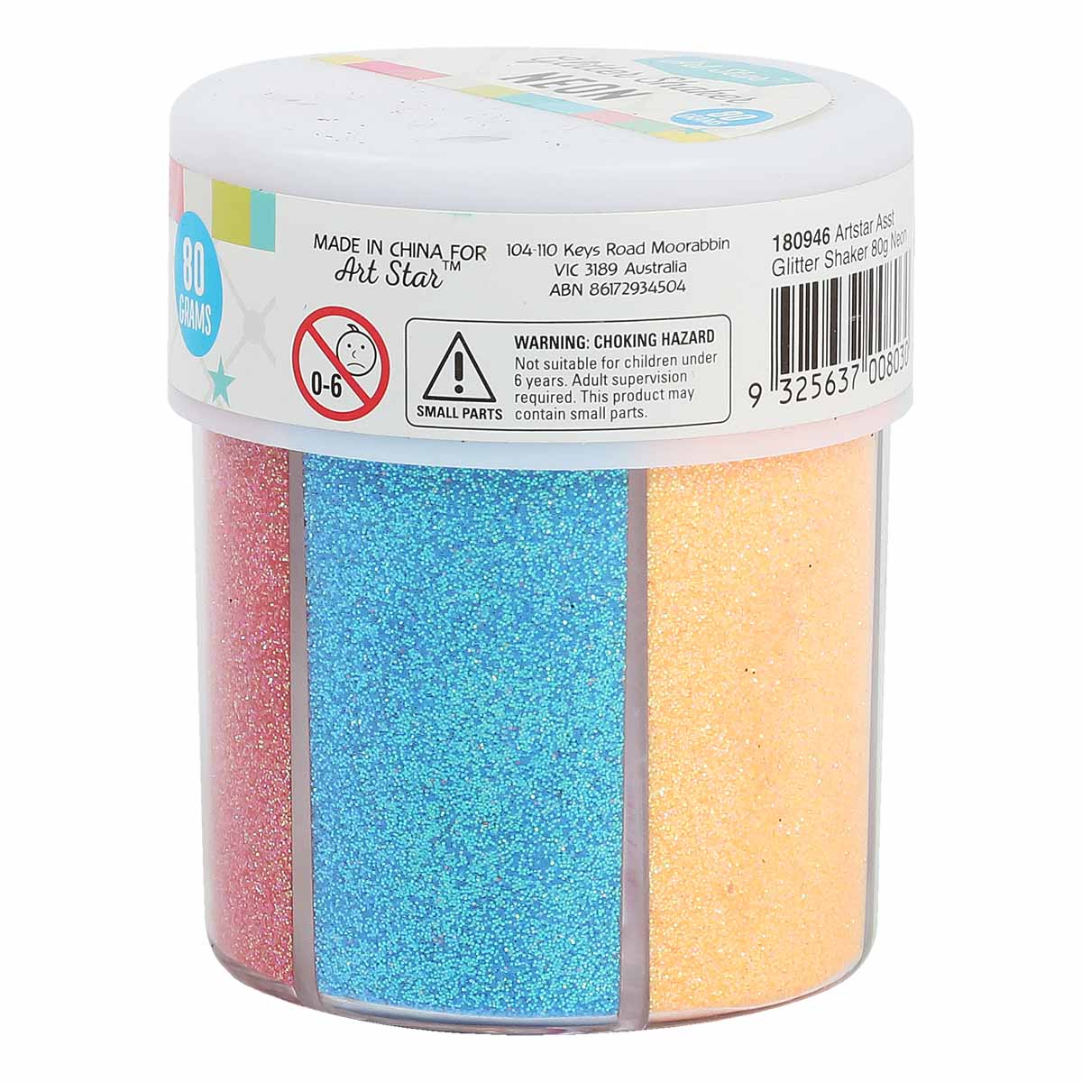 Art Star Assorted Glitter Shaker 80g Neon - Image 2