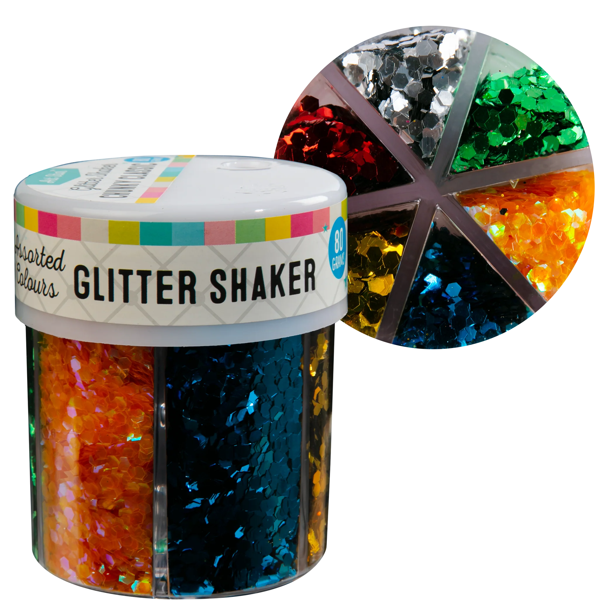 Art Star Chunky Glitter Shaker Assorted Colours 80g