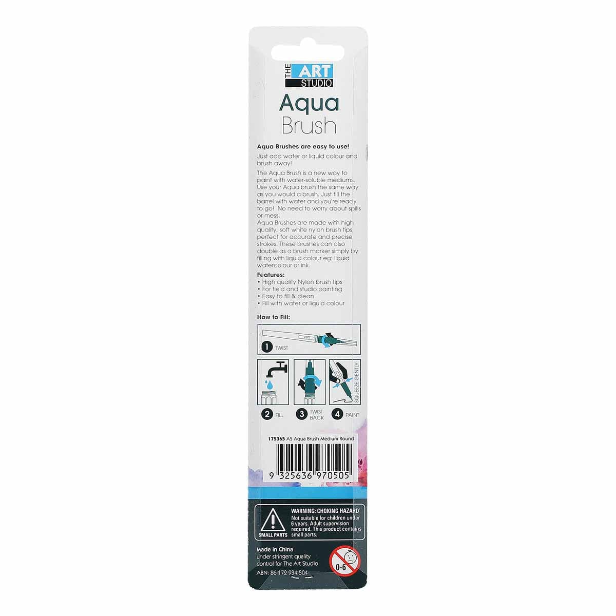 The Art Studio Medium Aqua Round Brush - Image 3